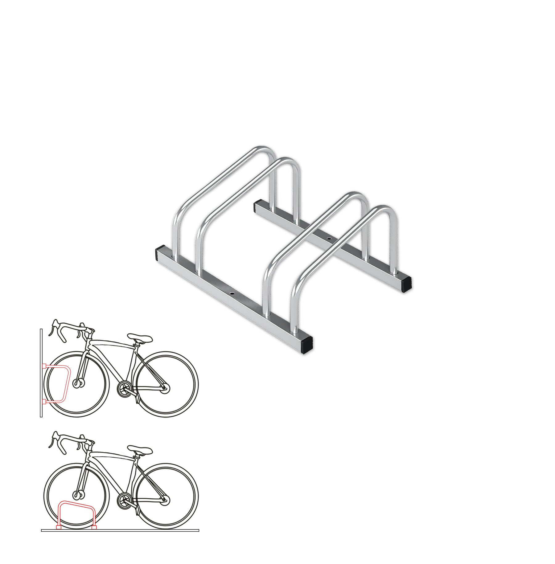 F1_fd-30705 | Zilver | Voor 2 fietsen