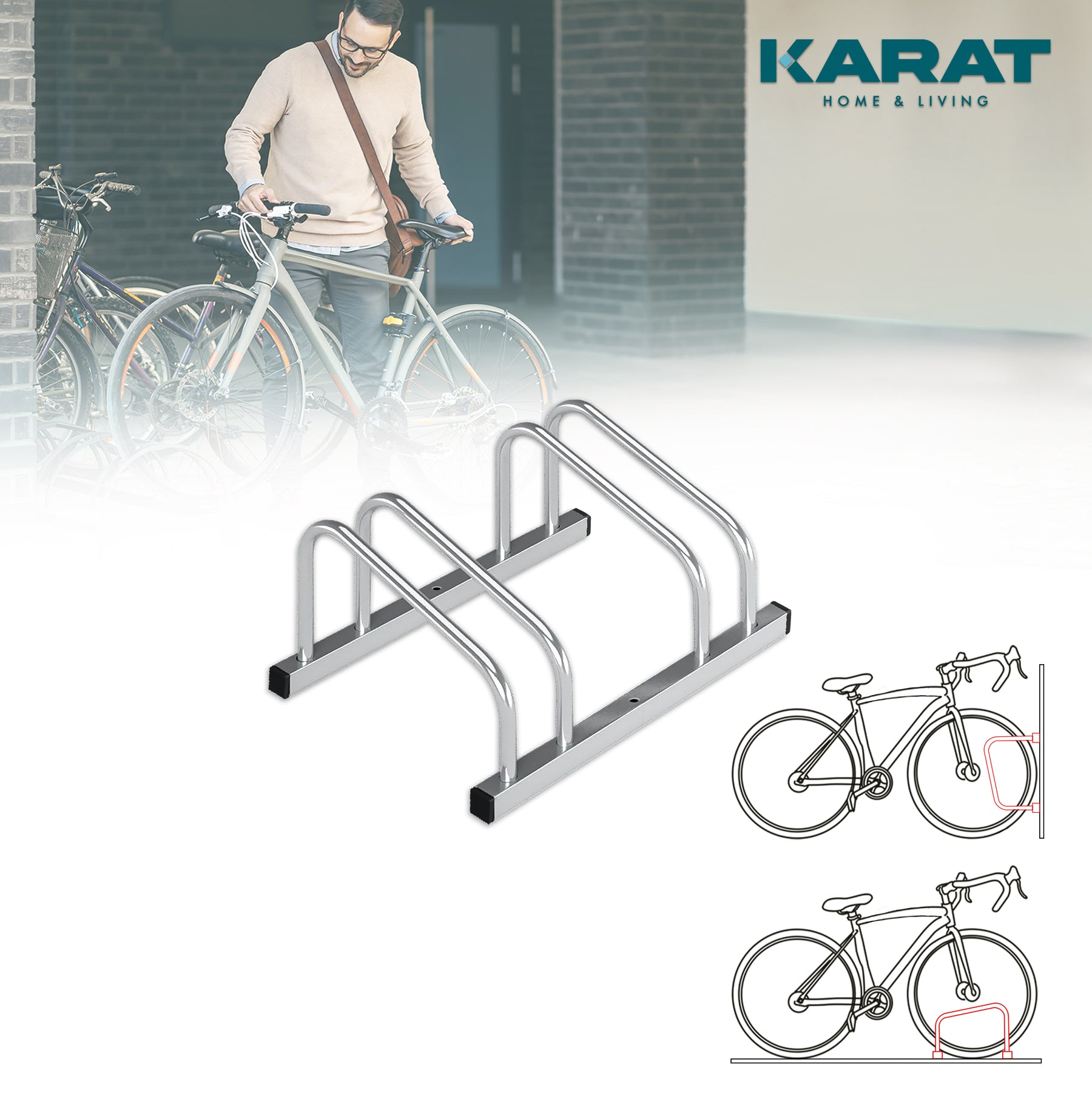 F2_fd-30705 | Zilver | Voor 2 fietsen