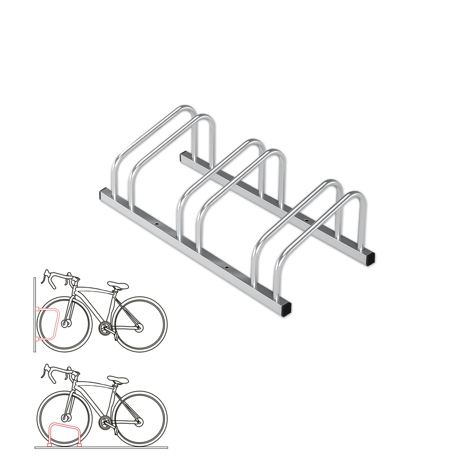 F1_fd-30706 | Zilver | Voor 3 fietsen