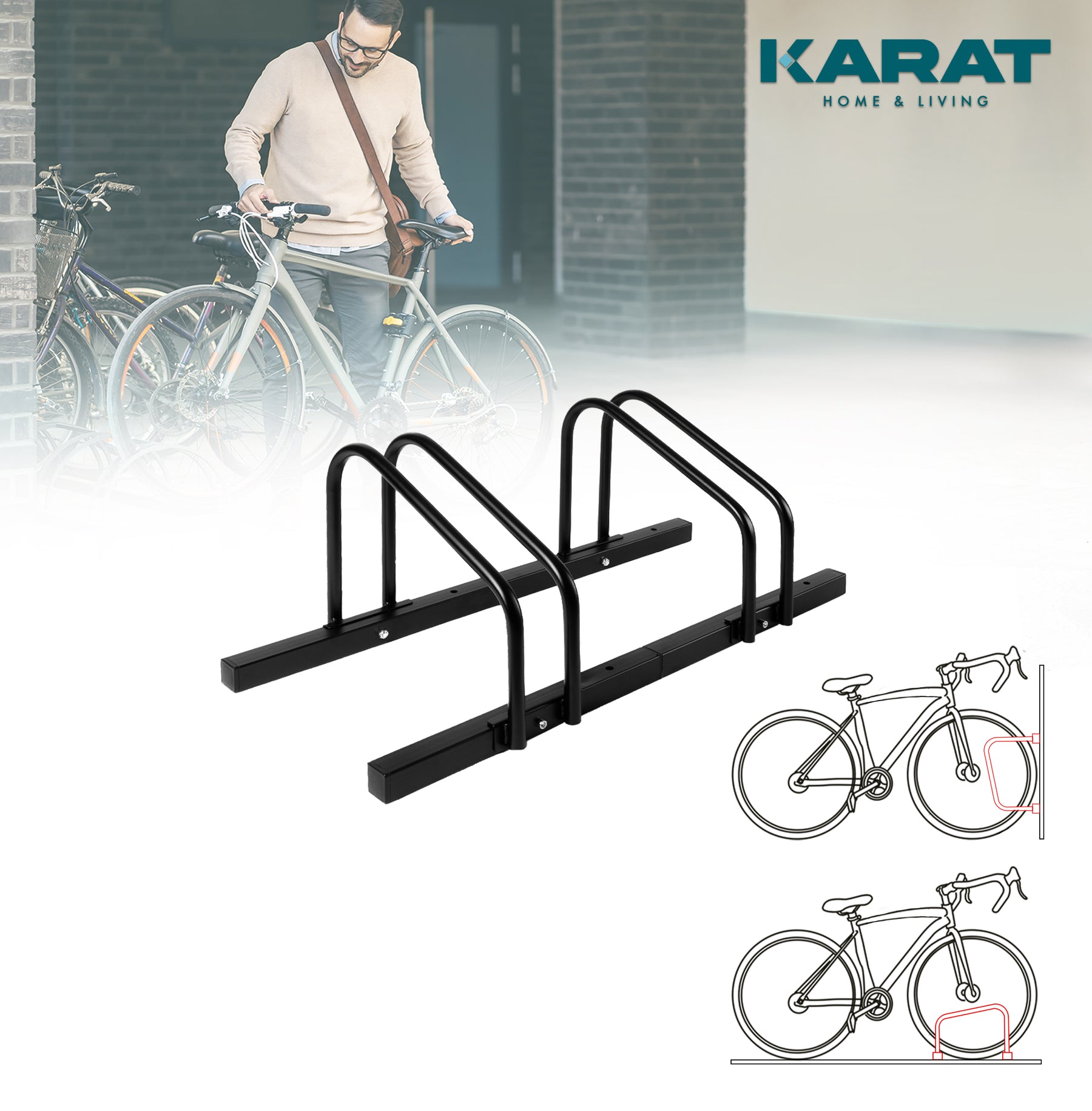 F1_fd-30700 | Zwart | Voor 2 fietsen