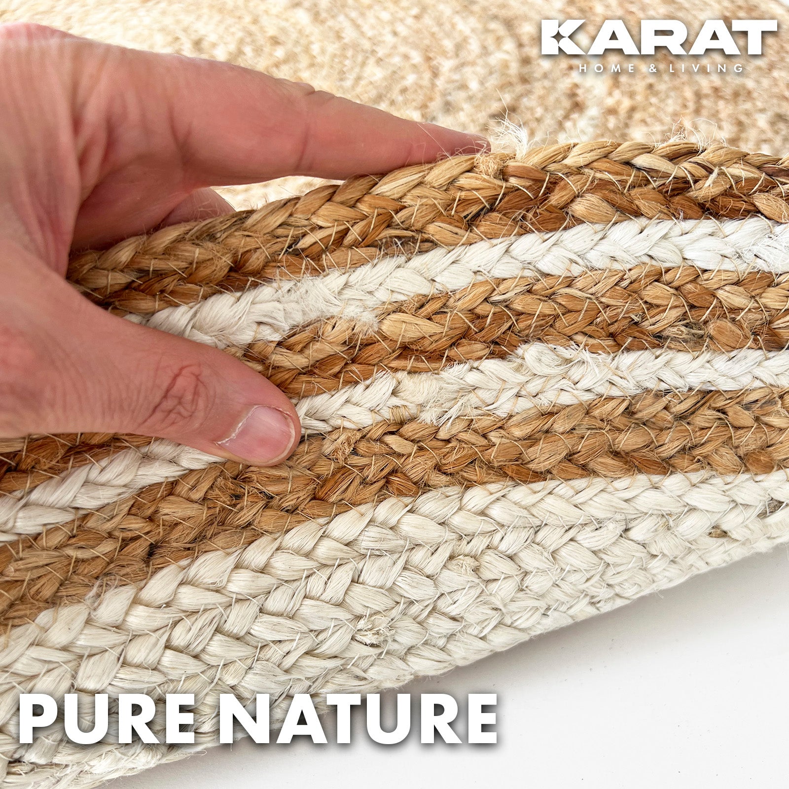Jute Tapijt Delhi | Rond | Handgeweven | Natuurlijke Vezels | Diverse Maten