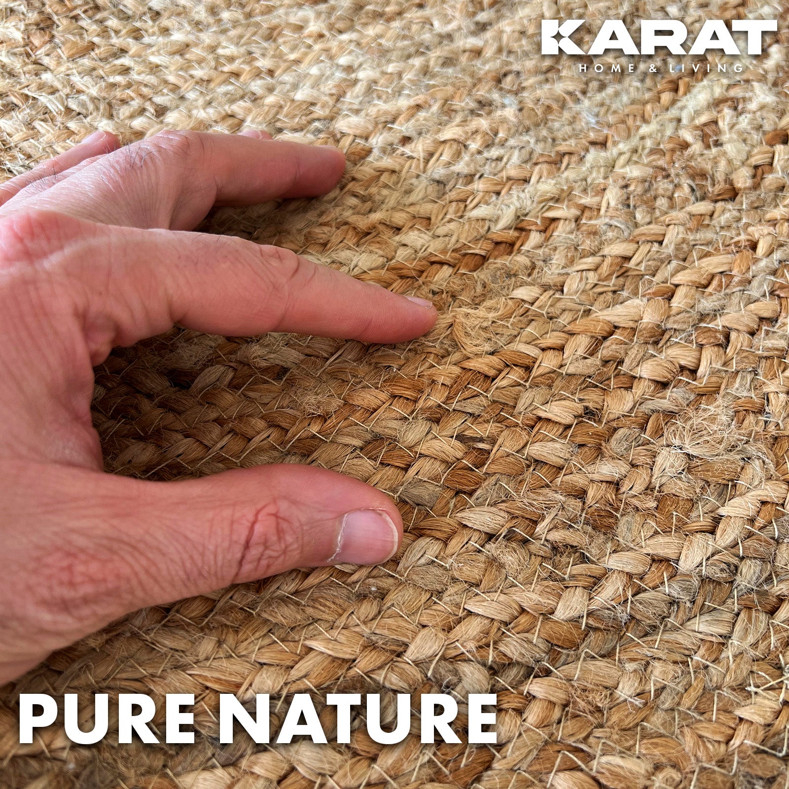 Jute Tapijt Delhi | Rond | Handgeweven | Natuurlijke Vezels | Diverse Maten