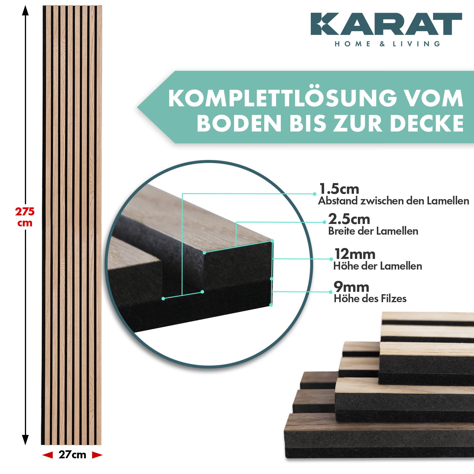 Akoestische panelen in houtlook | Tijdloos design voor een aangename ruimteakoestiek | Verkrijgbaar in 3 designs en 2 maten