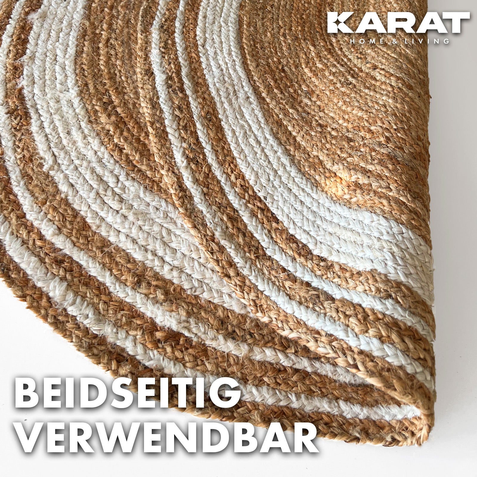Jute Tapijt Delhi | Rond | Handgeweven | Natuurlijke Vezels | Diverse Maten