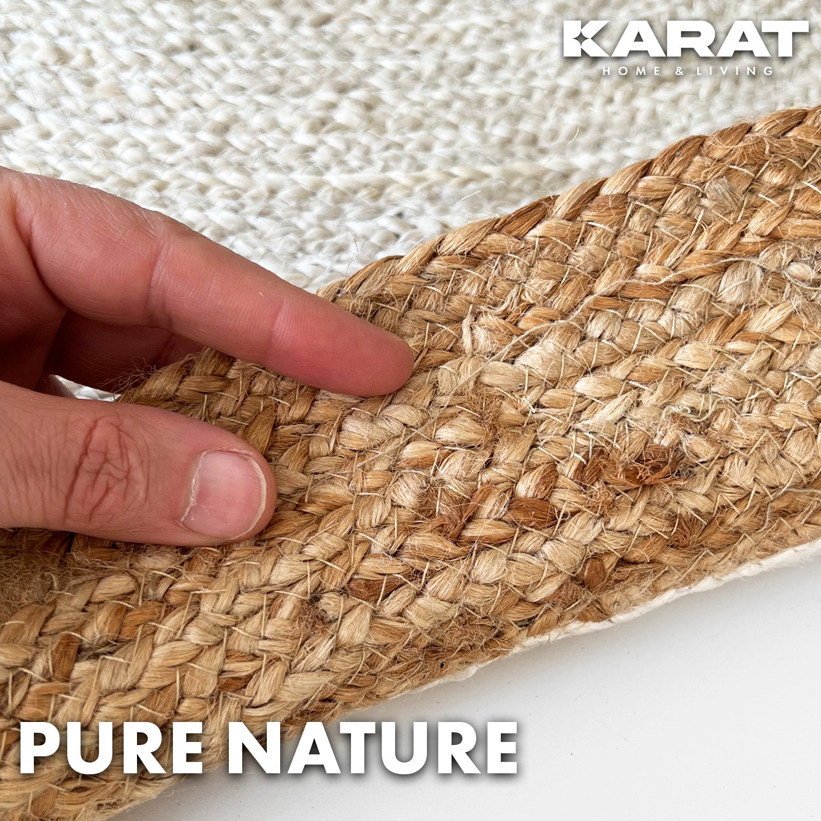 Jute Tapijt Agra | Rond | Handgeweven | Natuurlijke Vezels | Diverse Maten