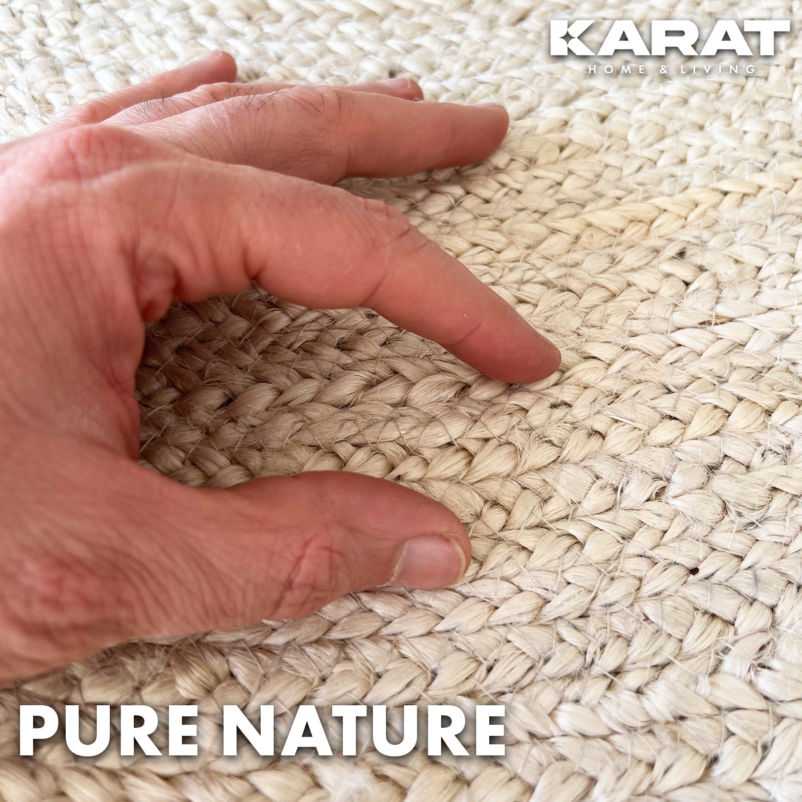 Jute Tapijt Agra | Rond | Handgeweven | Natuurlijke Vezels | Diverse Maten