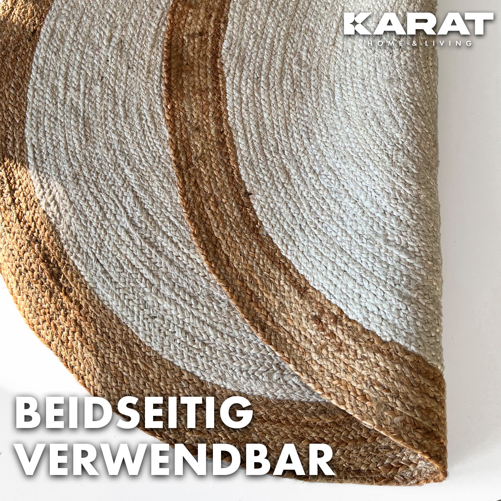 Jute Tapijt Agra | Rond | Handgeweven | Natuurlijke Vezels | Diverse Maten