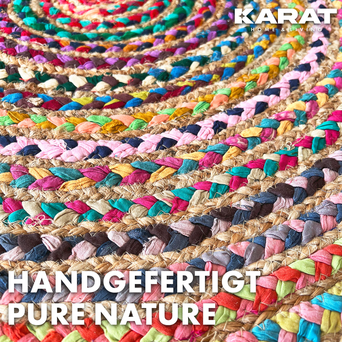 Jute Tapijt Pune | Rond | Handgeweven | Natuurlijke Vezels | Diverse Maten