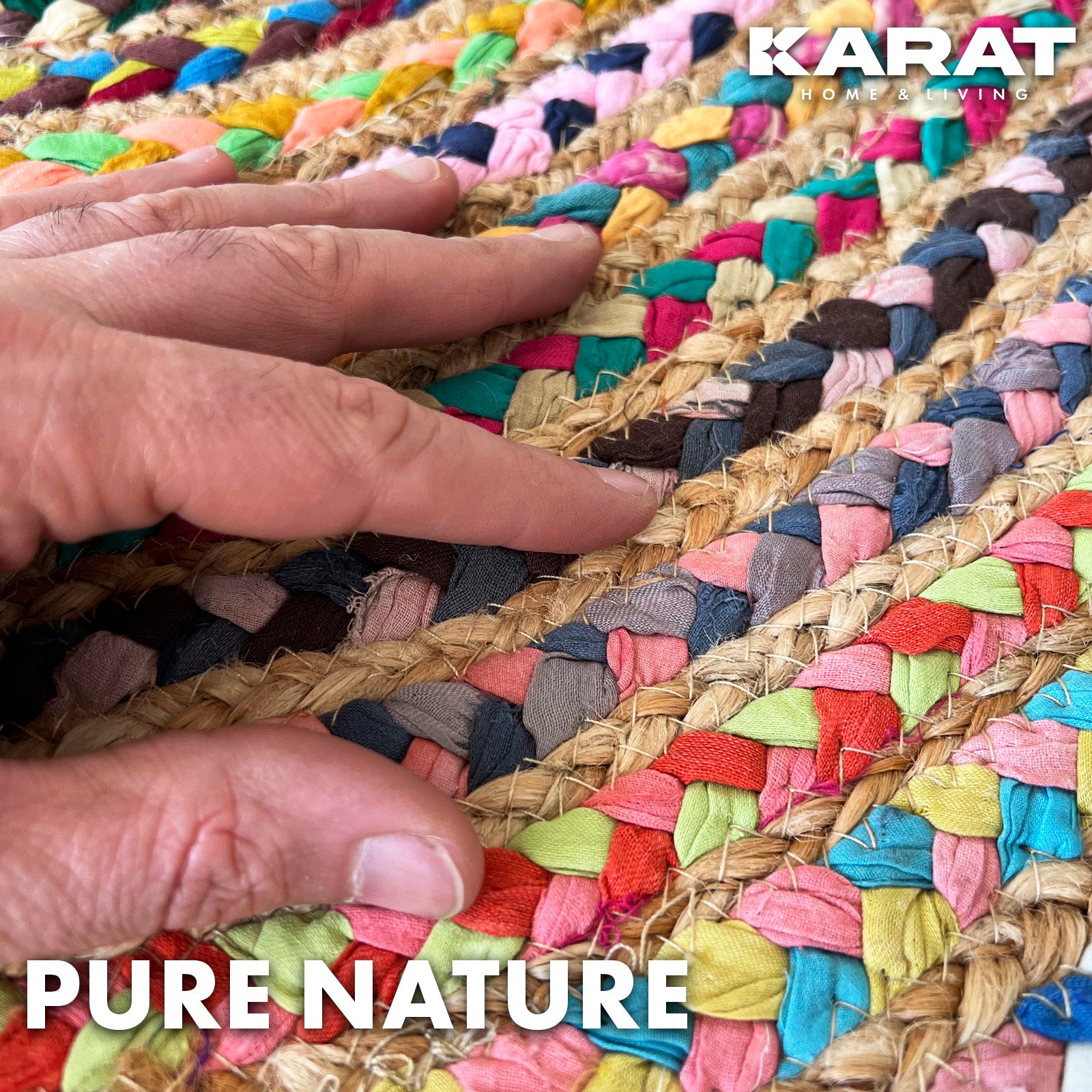 Jute Tapijt Pune | Rond | Handgeweven | Natuurlijke Vezels | Diverse Maten
