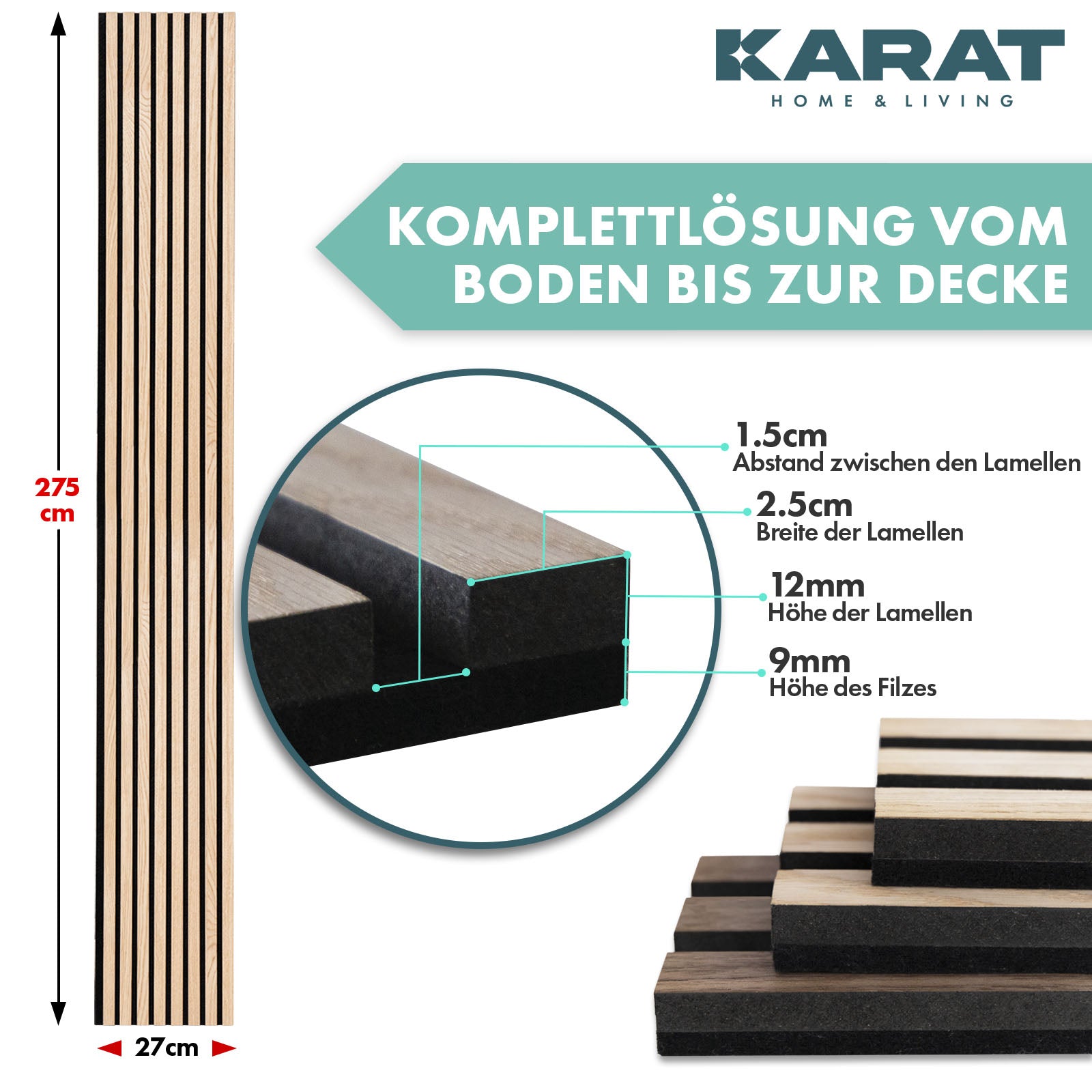 Akoestische panelen in houtlook | Tijdloos design voor een aangename ruimteakoestiek | Verkrijgbaar in 3 designs en 2 maten