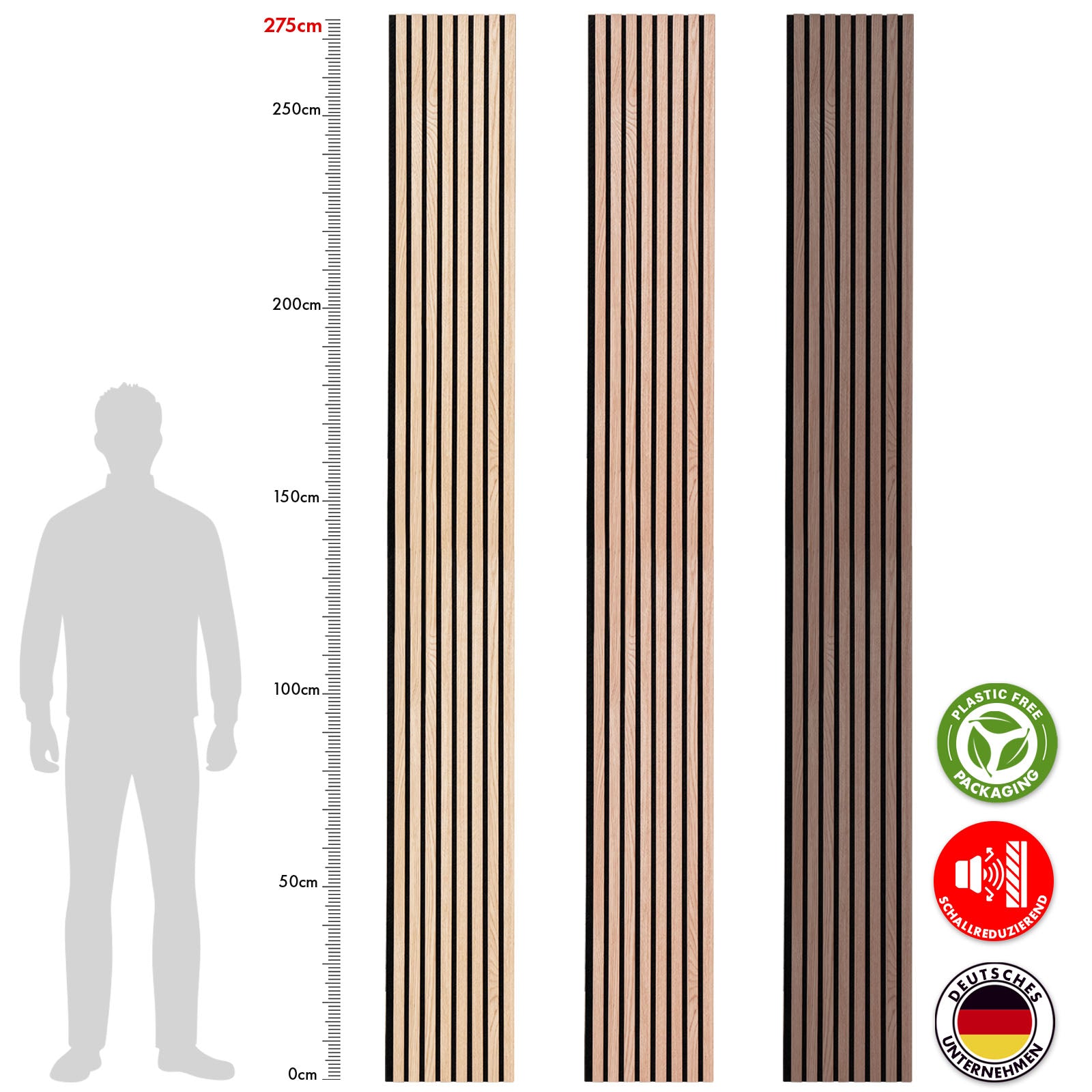 Akoestische panelen in houtlook | Tijdloos design voor een aangename ruimteakoestiek | Verkrijgbaar in 3 designs en 2 maten