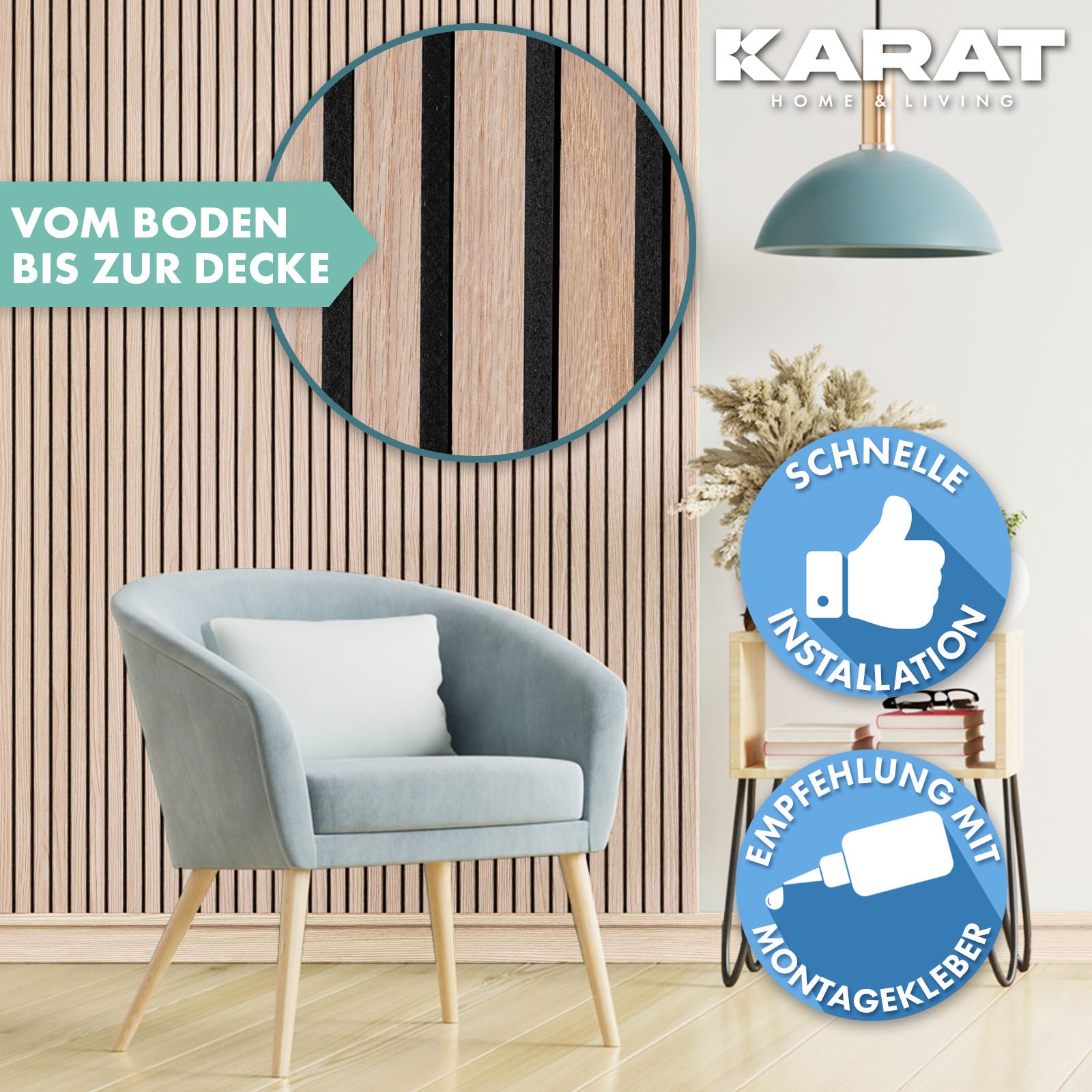 Akoestische panelen in houtlook | Tijdloos design voor een aangename ruimteakoestiek | Verkrijgbaar in 3 designs en 2 maten
