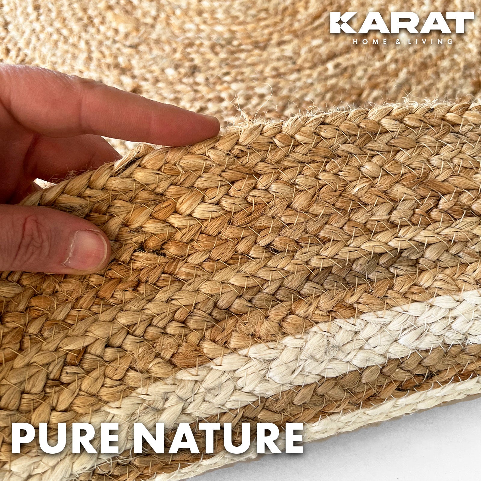 Jute Tapijt Mumbai | Rond | Handgeweven | Natuurlijke Vezels | Diverse Maten