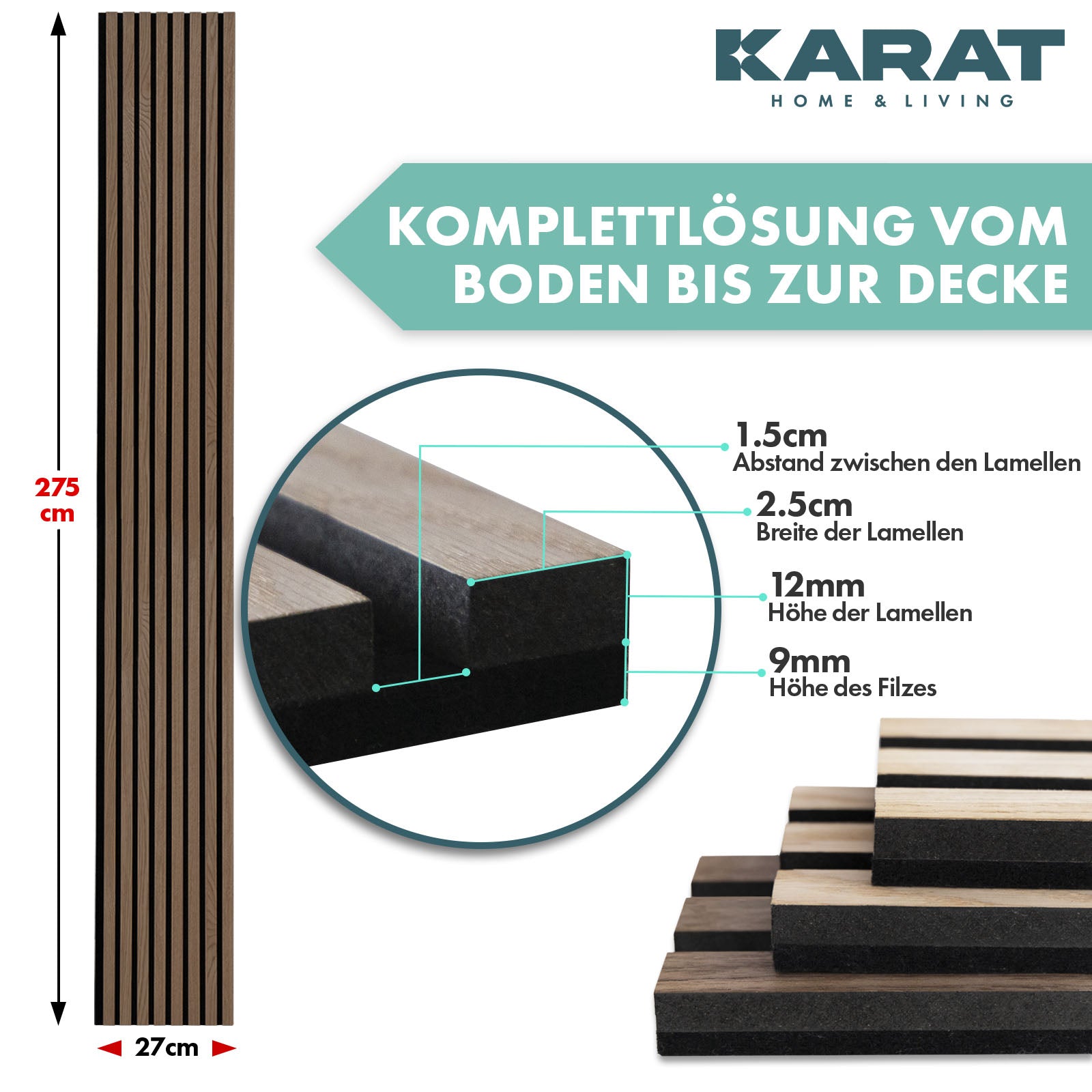 Akoestische panelen in houtlook | Tijdloos design voor een aangename ruimteakoestiek | Verkrijgbaar in 3 designs en 2 maten
