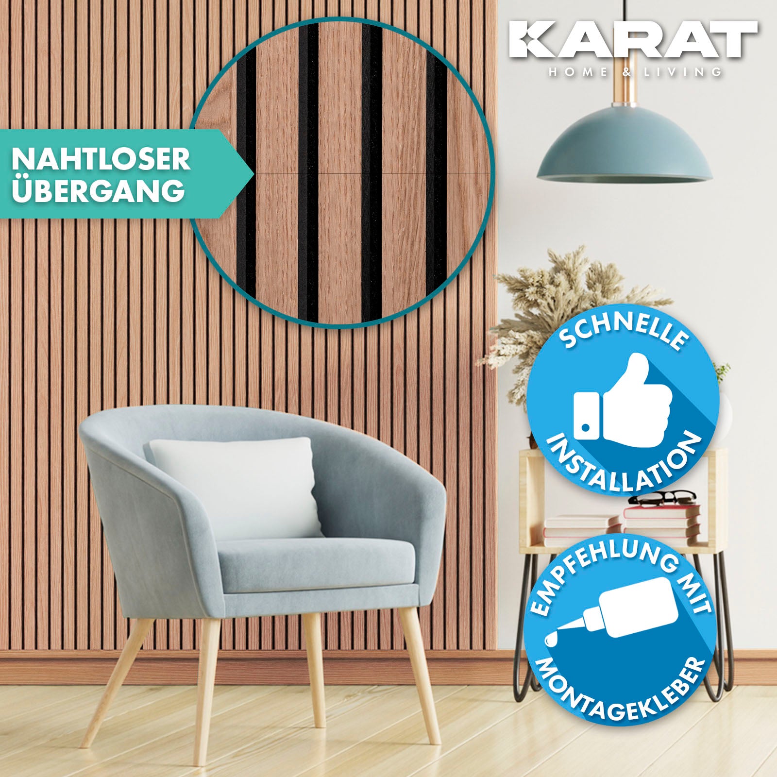 Akoestische panelen in houtlook | Tijdloos design voor een aangename ruimteakoestiek | Verkrijgbaar in 3 designs en 2 maten