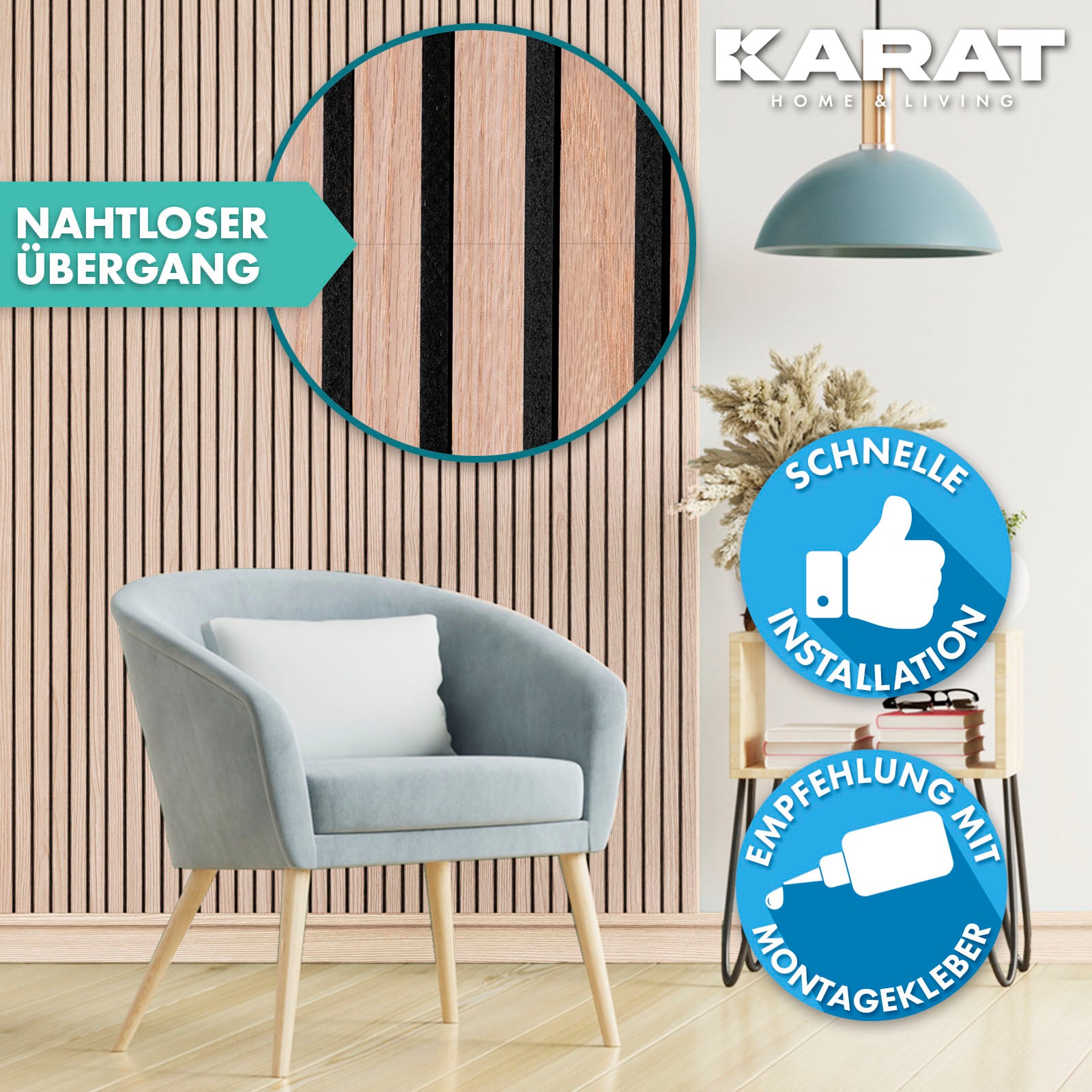 Akoestische panelen in houtlook | Tijdloos design voor een aangename ruimteakoestiek | Verkrijgbaar in 3 designs en 2 maten