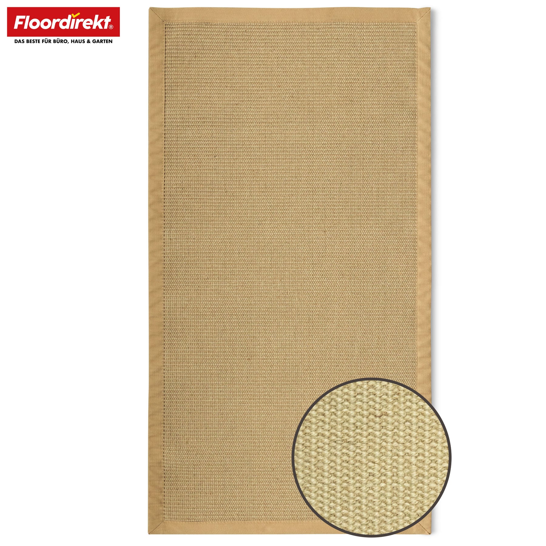 Jute vloerkleed | Bombay | Met anti-slip achterkant en katoenen rand | In vele maten