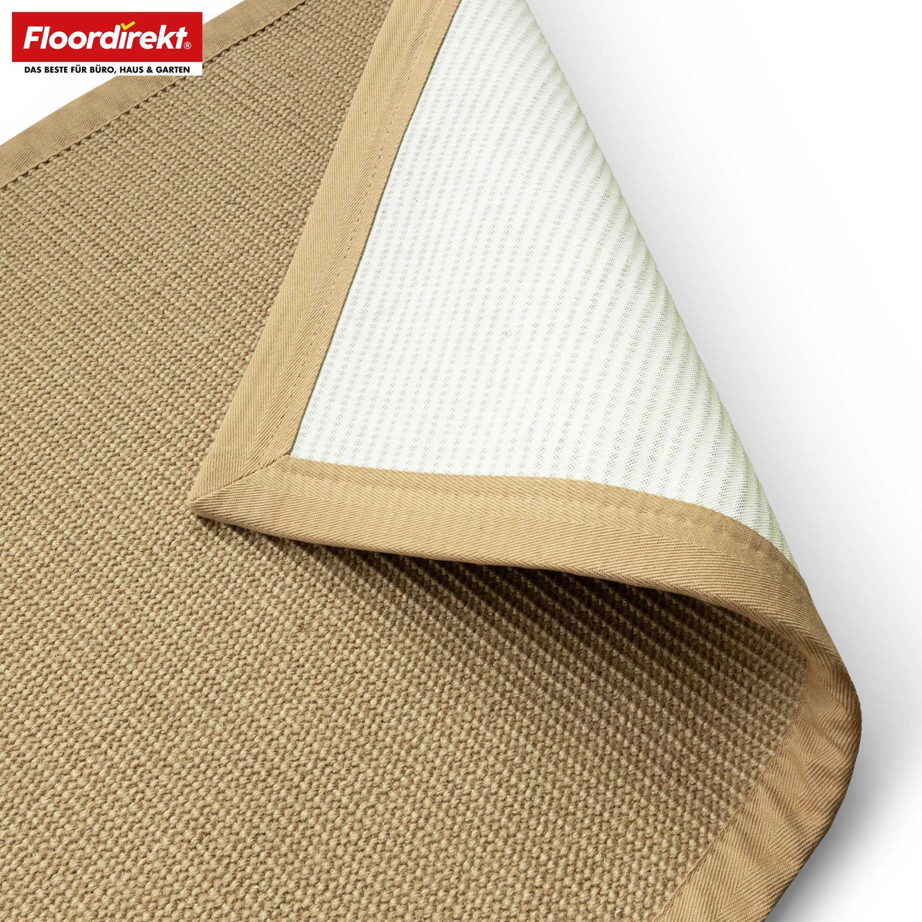 Jute vloerkleed | Bombay | Met anti-slip achterkant en katoenen rand | In vele maten