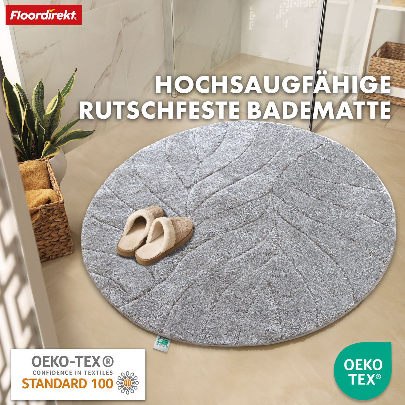Badmat | Maris | Ronde badmat | Zachte microvezel, antislip & geschikt voor vloerverwarming