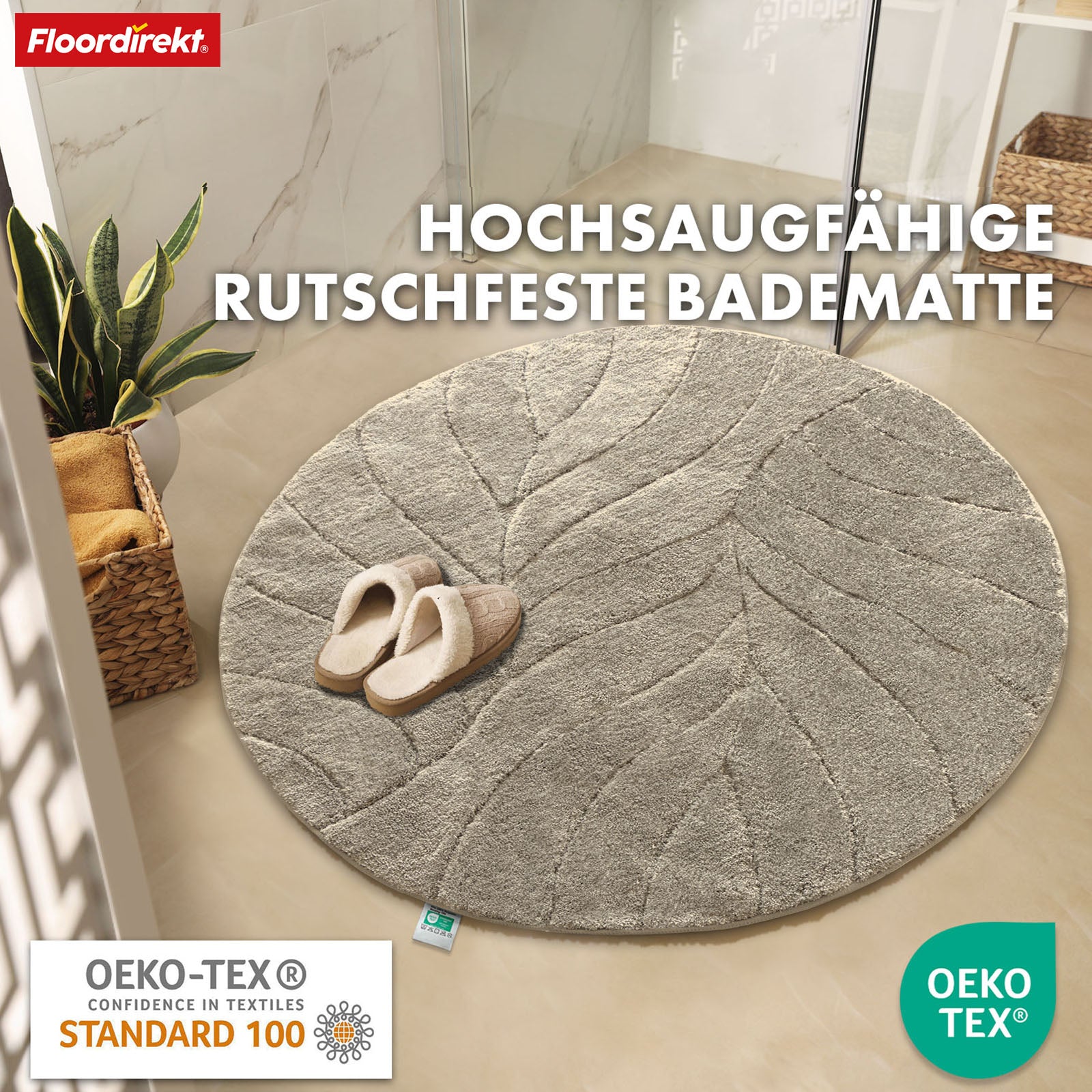 Badmat | Maris | Ronde badmat | Zachte microvezel, antislip & geschikt voor vloerverwarming