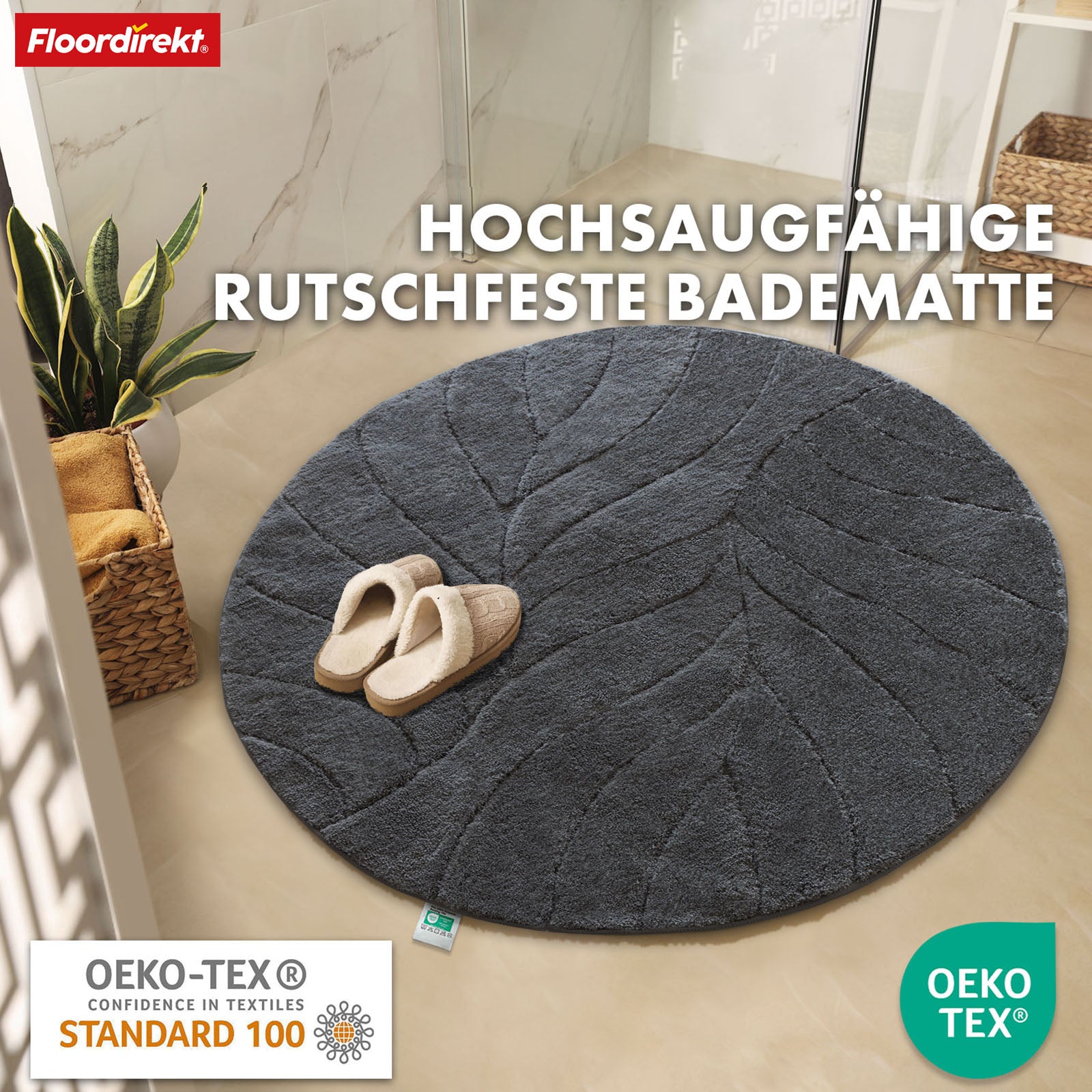 Badmat | Maris | Ronde badmat | Zachte microvezel, antislip & geschikt voor vloerverwarming