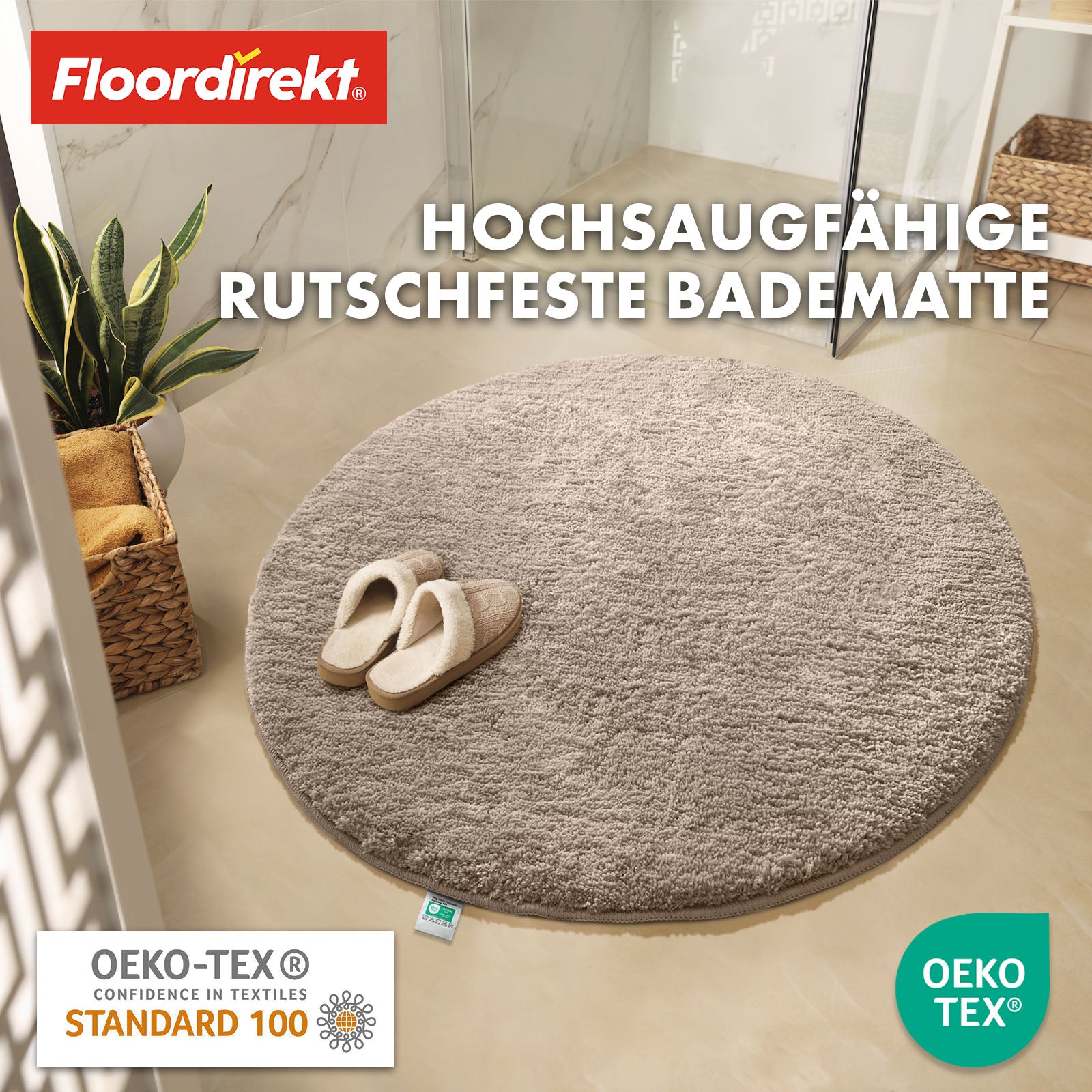 Ronde badmat | Sky | Ronde badmat | Dicht, donzig comfort voor in huis