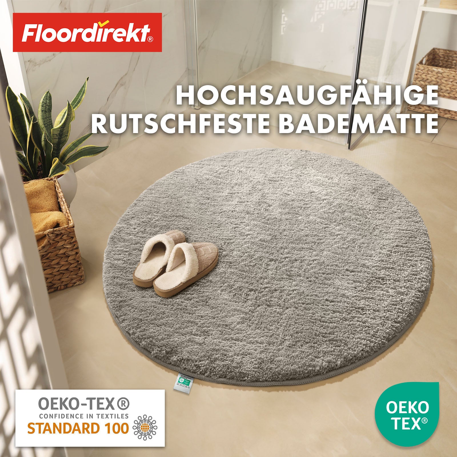 Ronde badmat | Sky | Ronde badmat | Dicht, donzig comfort voor in huis
