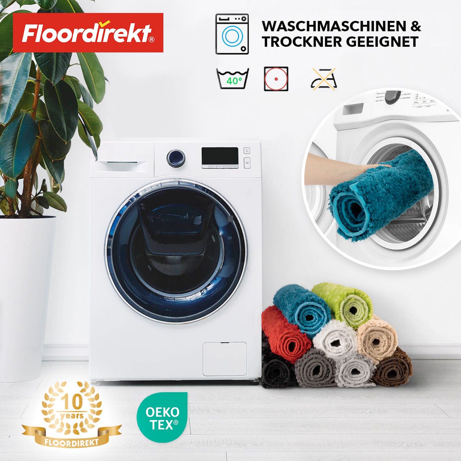 Ronde badmat | Sky | Ronde badmat | Dicht, donzig comfort voor in huis