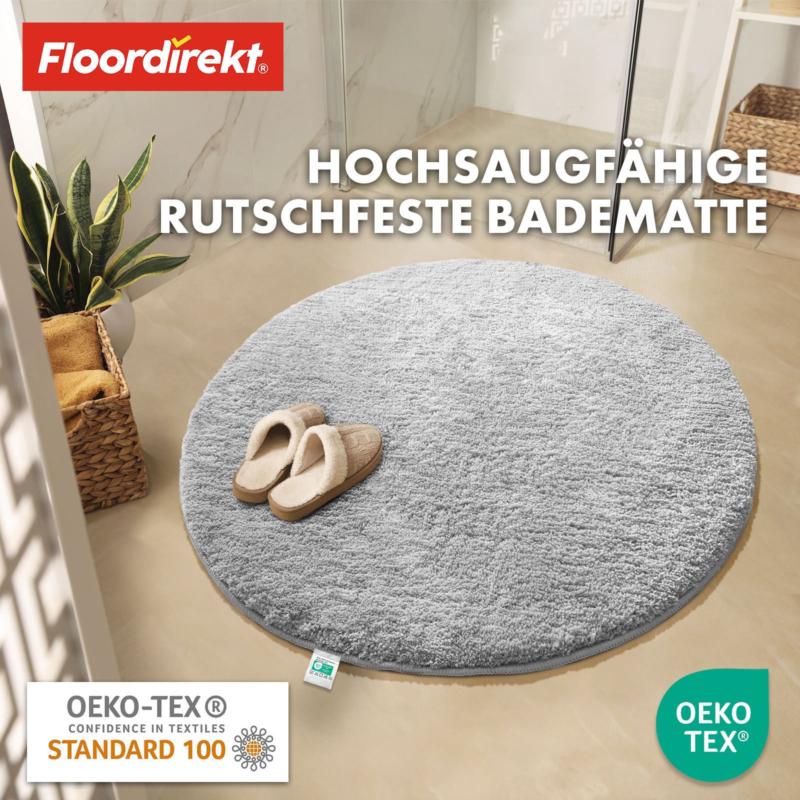 Ronde badmat | Sky | Ronde badmat | Dicht, donzig comfort voor in huis
