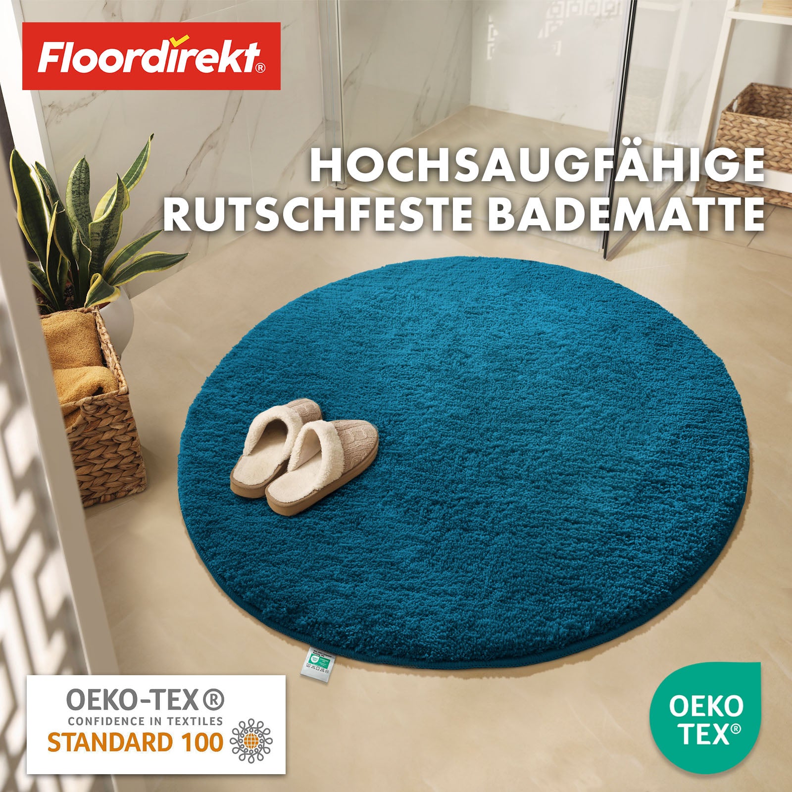 Ronde badmat | Sky | Ronde badmat | Dicht, donzig comfort voor in huis