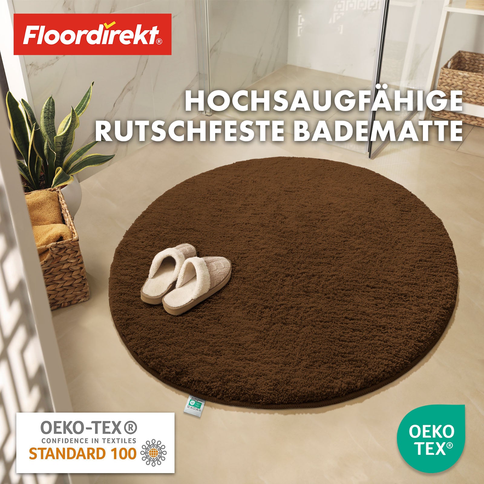 Ronde badmat | Sky | Ronde badmat | Dicht, donzig comfort voor in huis