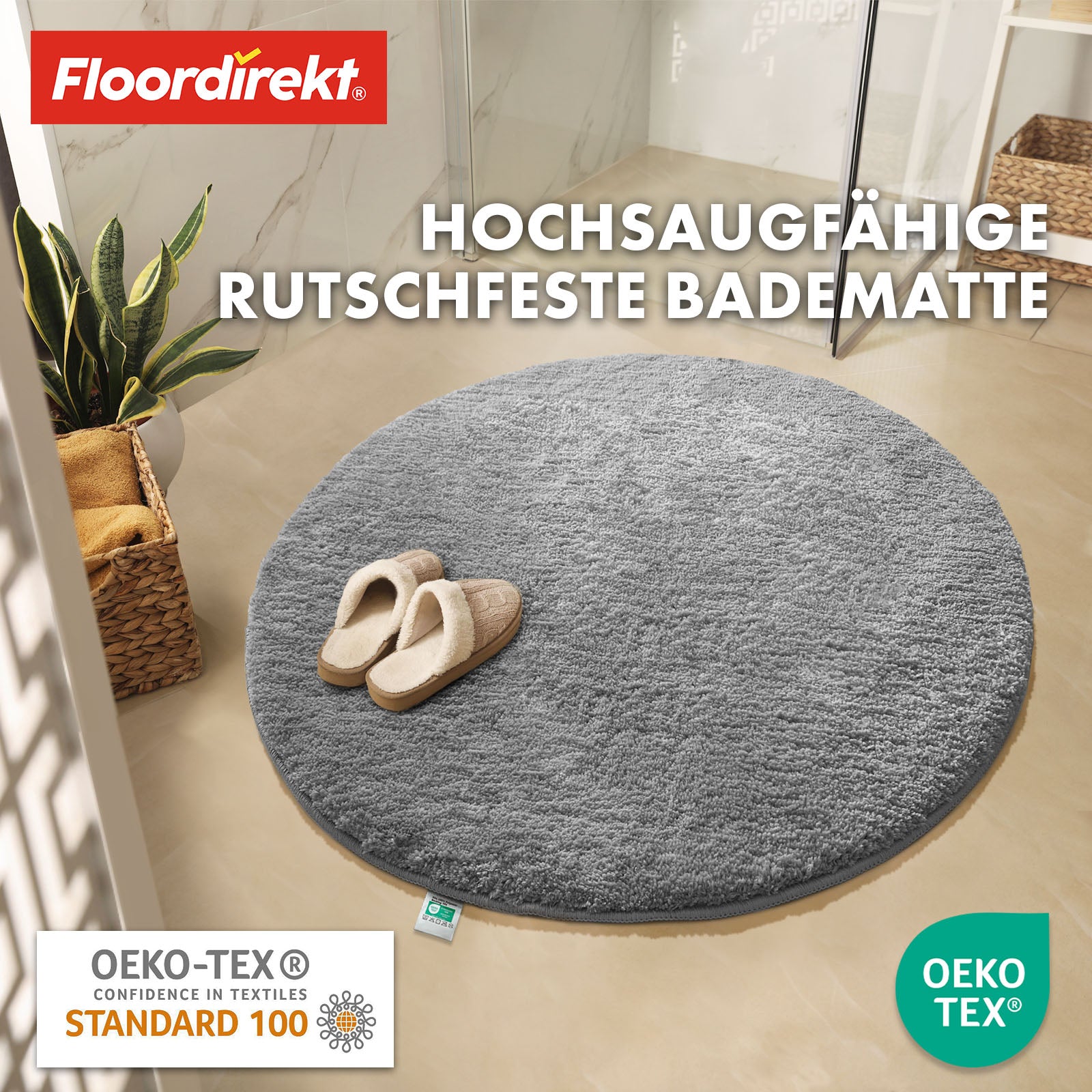 Ronde badmat | Sky | Ronde badmat | Dicht, donzig comfort voor in huis