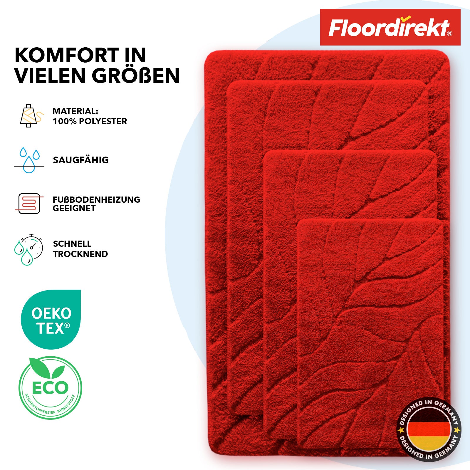 Badmat | Maris | Pluizige badmat met bladstructuur | Verkrijgbaar in verschillende kleuren en maten