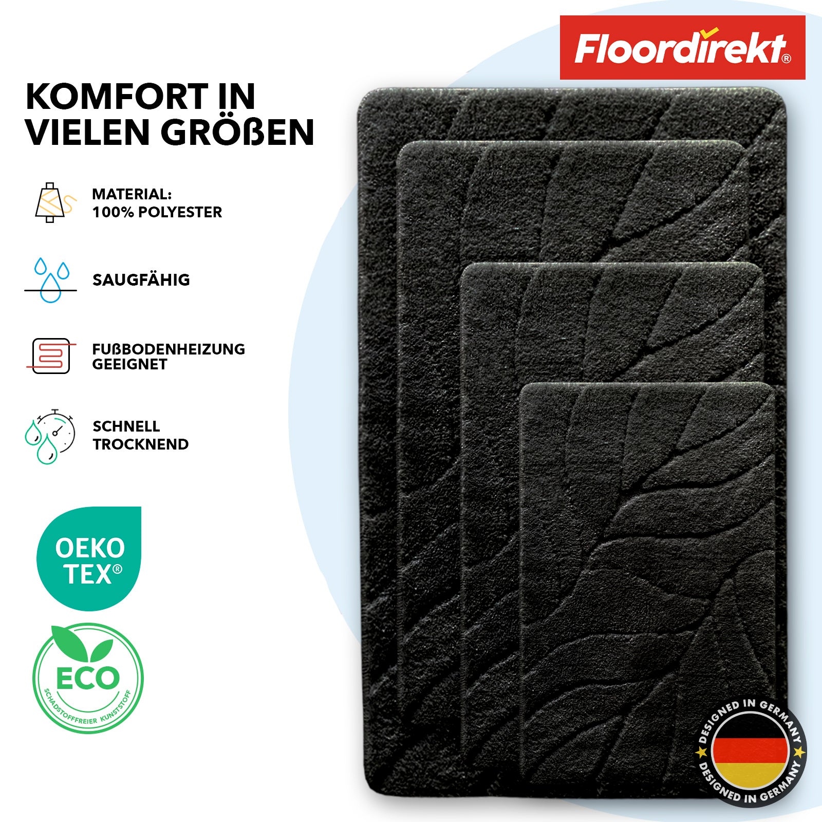Badmat | Maris | Pluizige badmat met bladstructuur | Verkrijgbaar in verschillende kleuren en maten