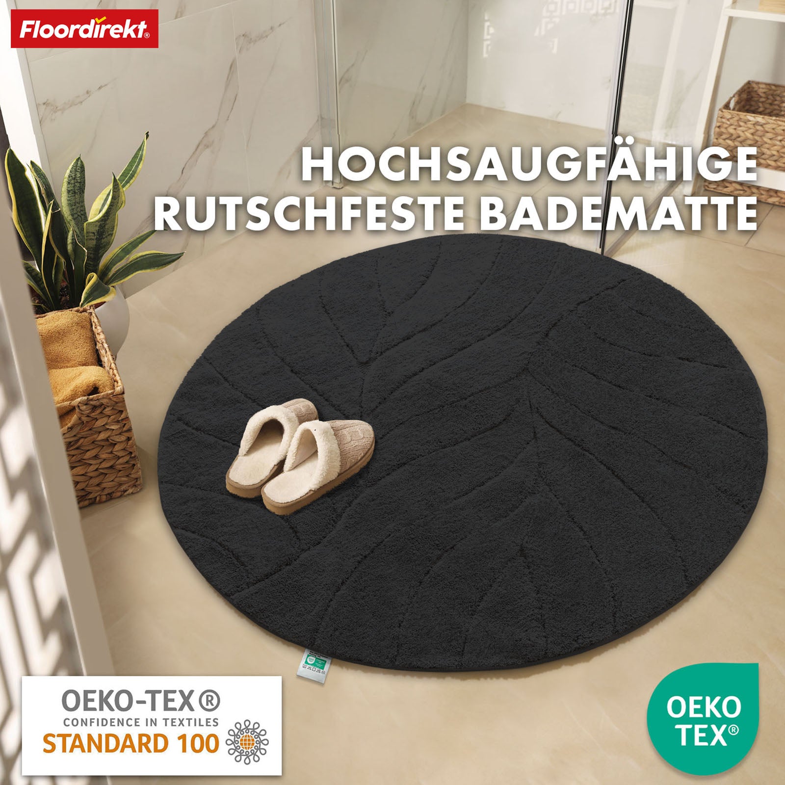 Badmat | Maris | Ronde badmat | Zachte microvezel, antislip & geschikt voor vloerverwarming