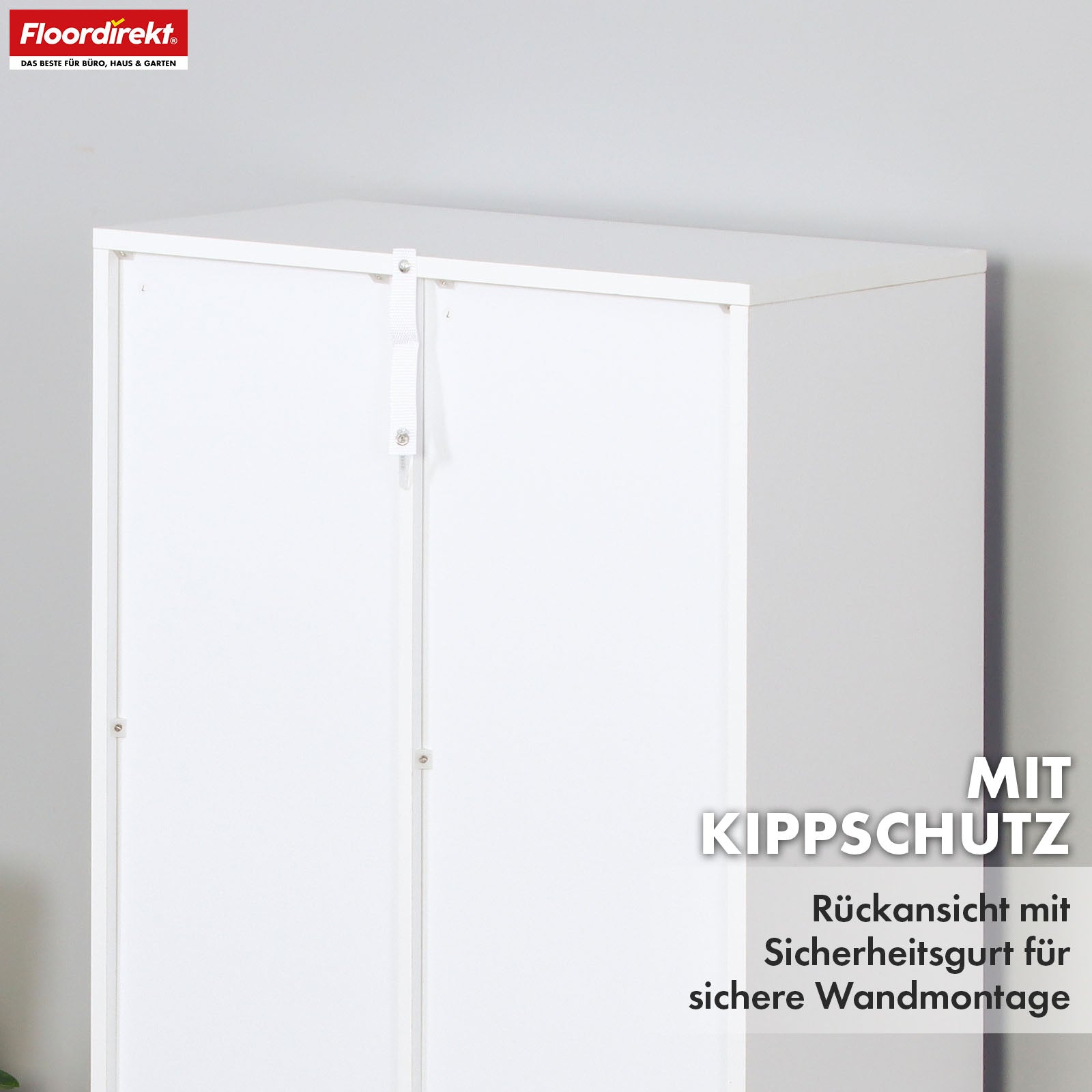 Boekenkast | California | Modern, ruimtebesparend MDF schap met kantelbeveiliging in wit 4-8 open vakken