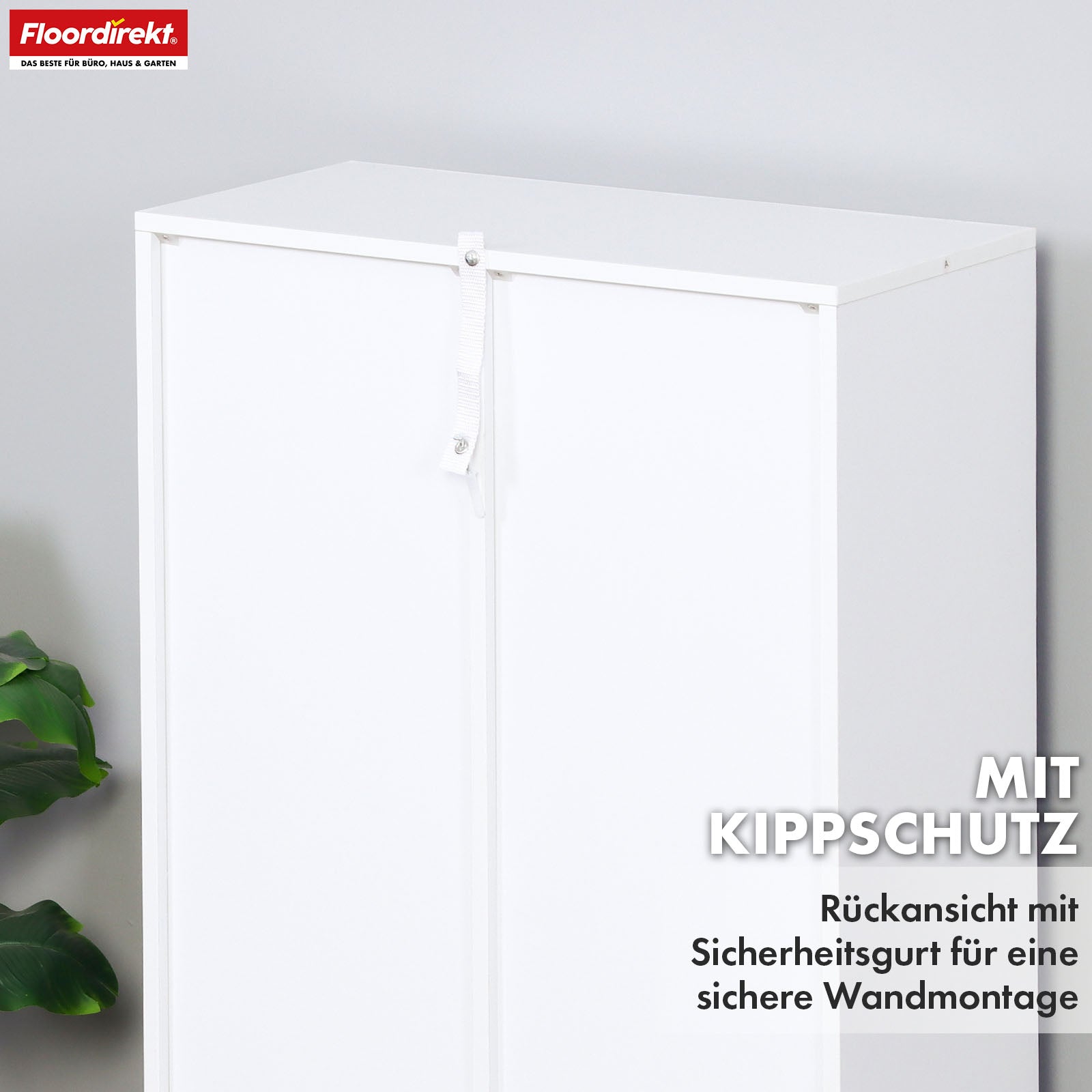 Boekenkast | California | Modern, ruimtebesparend MDF schap met kantelbeveiliging in wit 4-8 open vakken