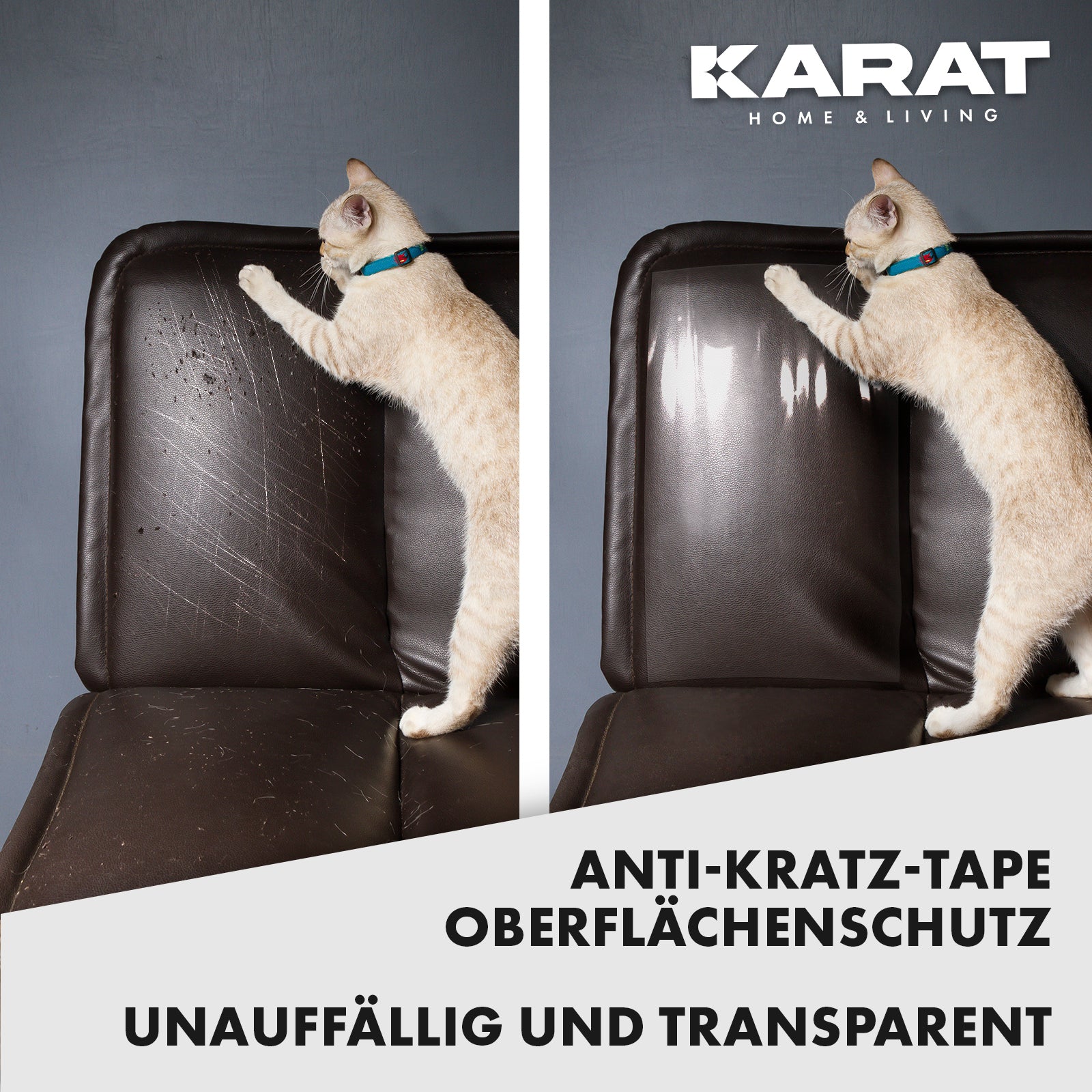 Krabbescherming | zelfklevende krabfolie | trainingstape | meubelbescherming | transparant | 15 m x 10 cm