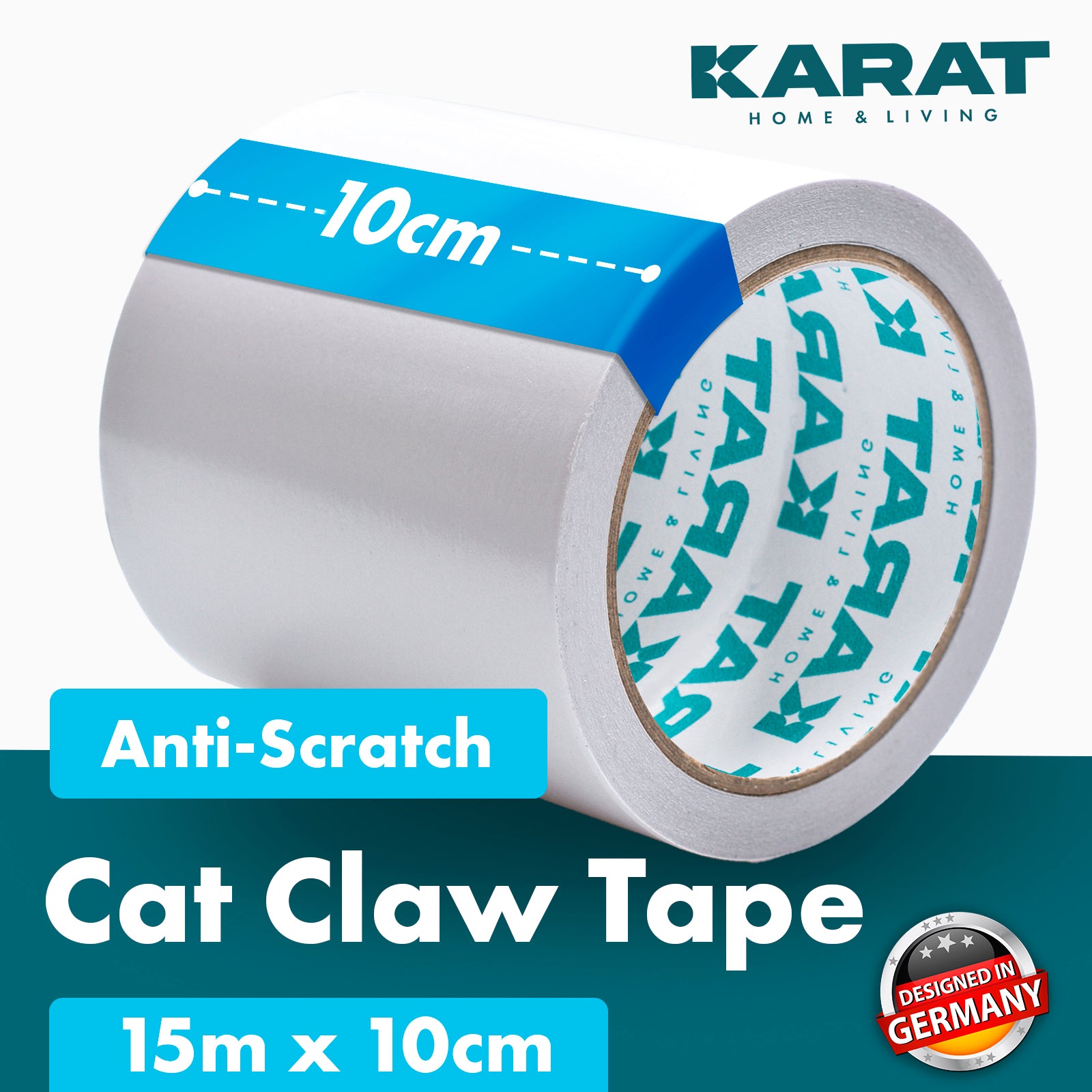Krabbescherming | zelfklevende krabfolie | trainingstape | meubelbescherming | transparant | 15 m x 10 cm