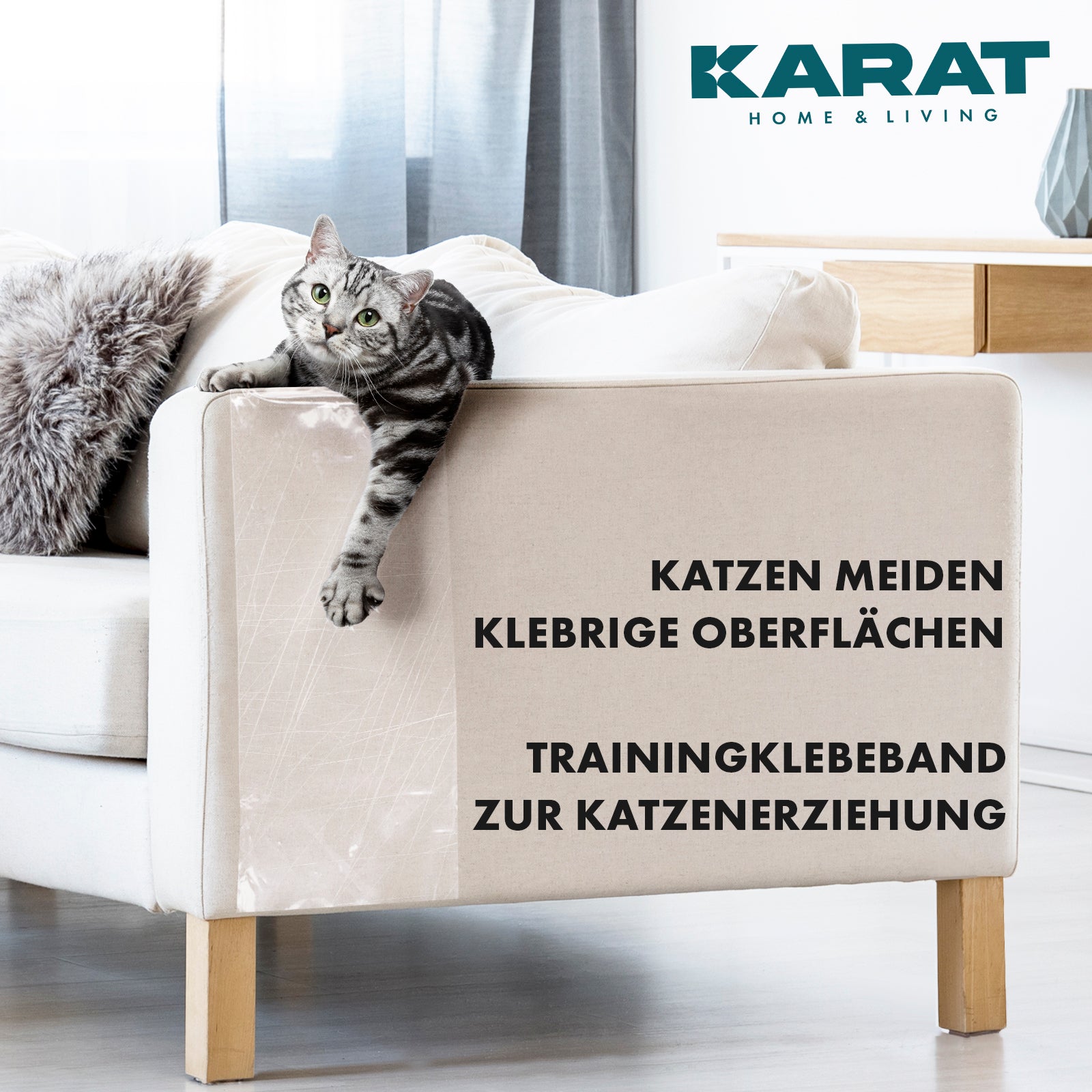 Krabbescherming | zelfklevende krabfolie | trainingstape | meubelbescherming | transparant | 15 m x 10 cm