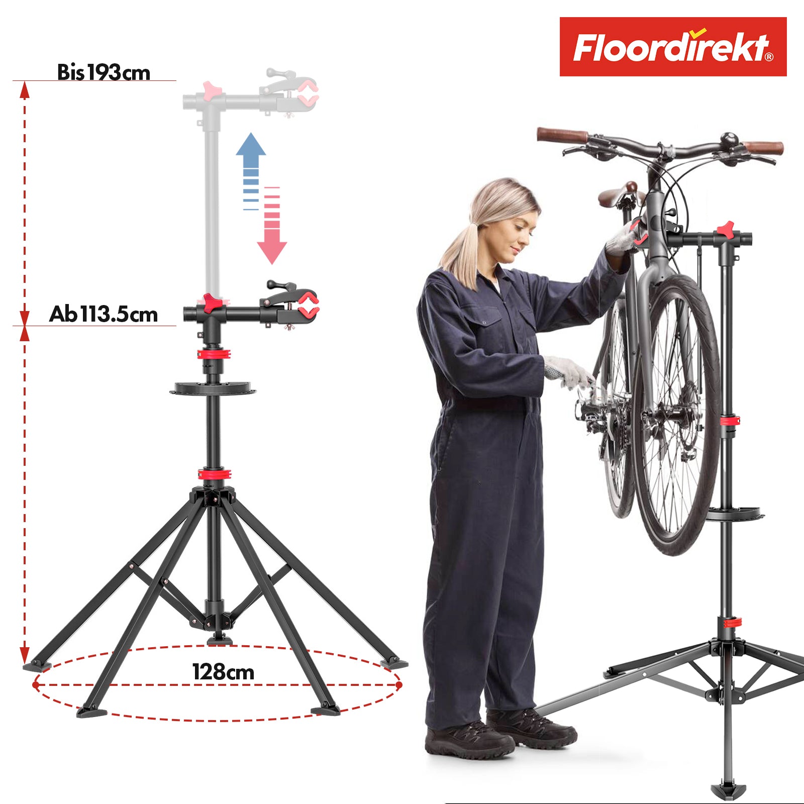 Fietsmontagestandaard | Lois | In hoogte verstelbaar en aanpasbaar | Belastbaar tot 30 kg