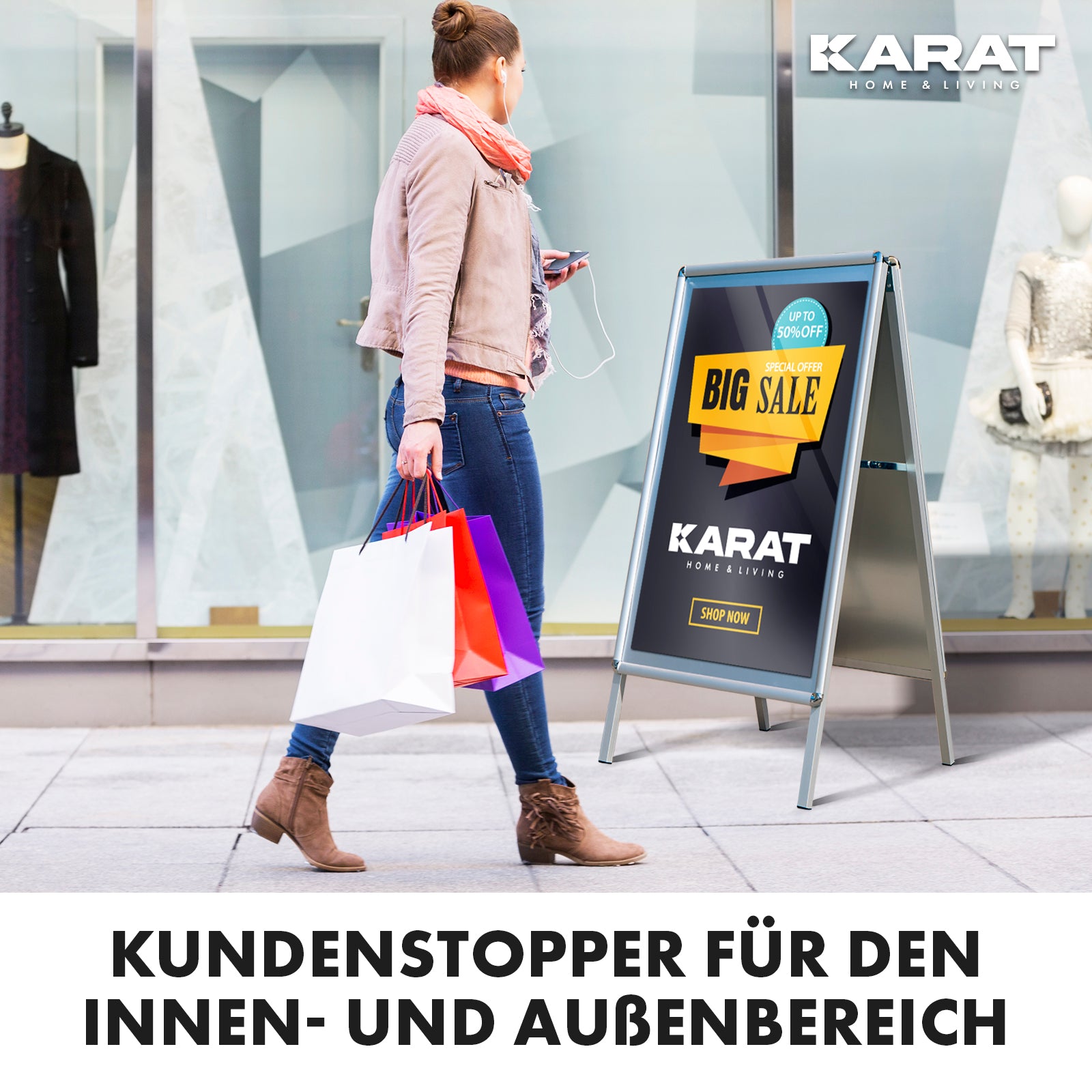 Klantstopper | Voor 2 posters aan beide zijden | Stevig en weerbestendig | Formaat: A1