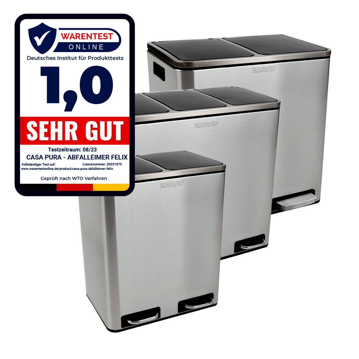 Afvalbak | Felix | met splitsysteem | verschillende kleuren & maten