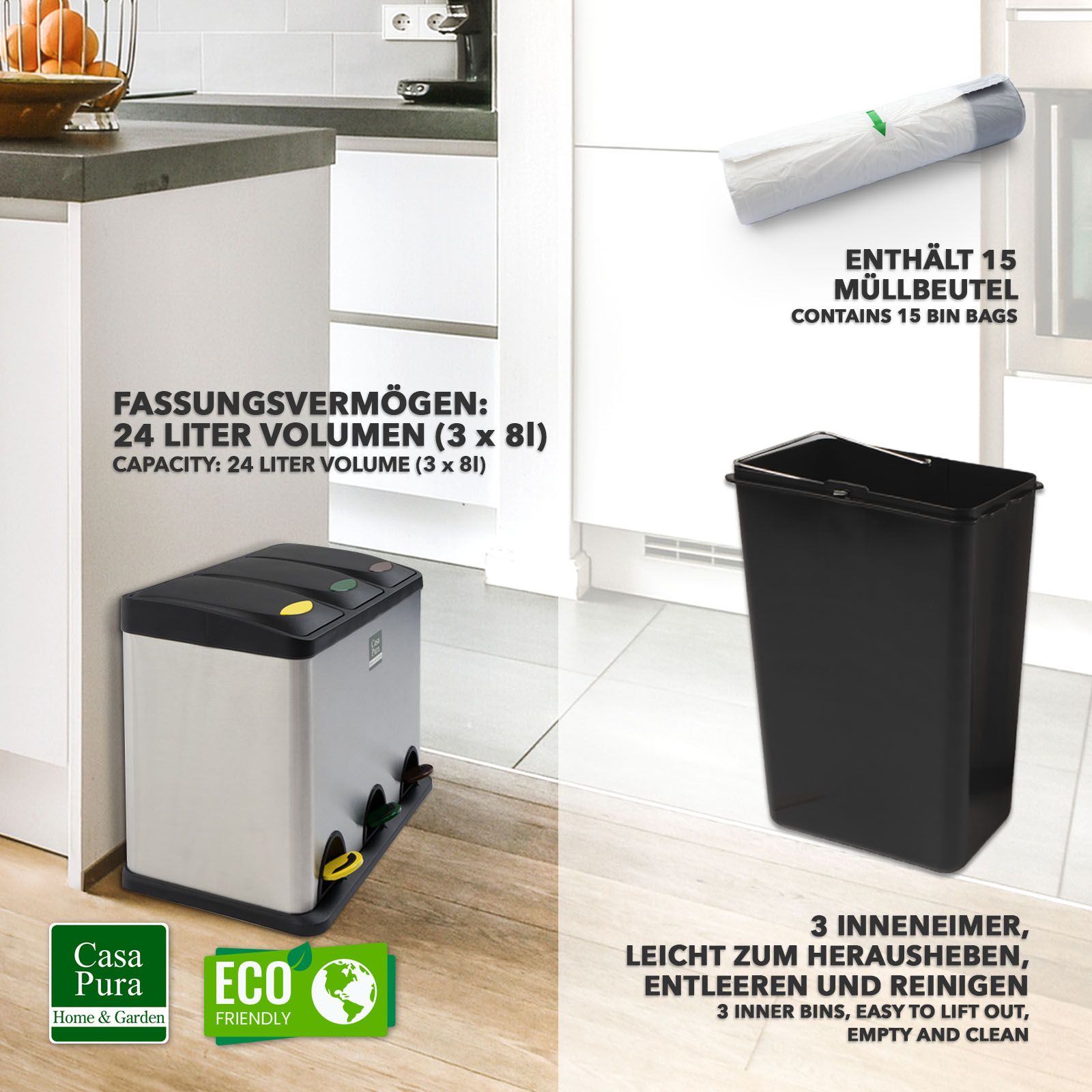 A1_fd-31021 | 3 x 8 liter - 24 liter (Incl. afvalzak)