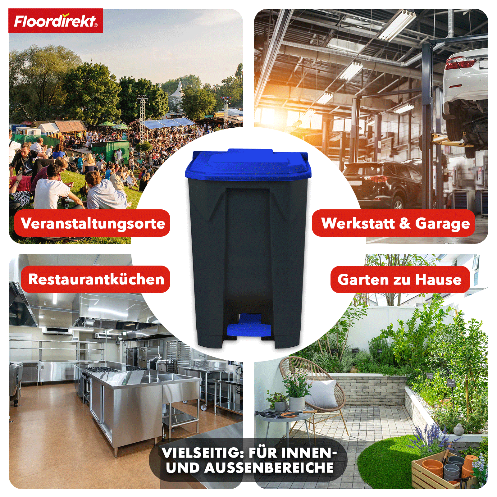 Afvalemmer | Olaf | Robuuste step-on afvalemmer | Voor huishoudelijk, kantoor & commercieel gebruik | Diverse kleuren & maten