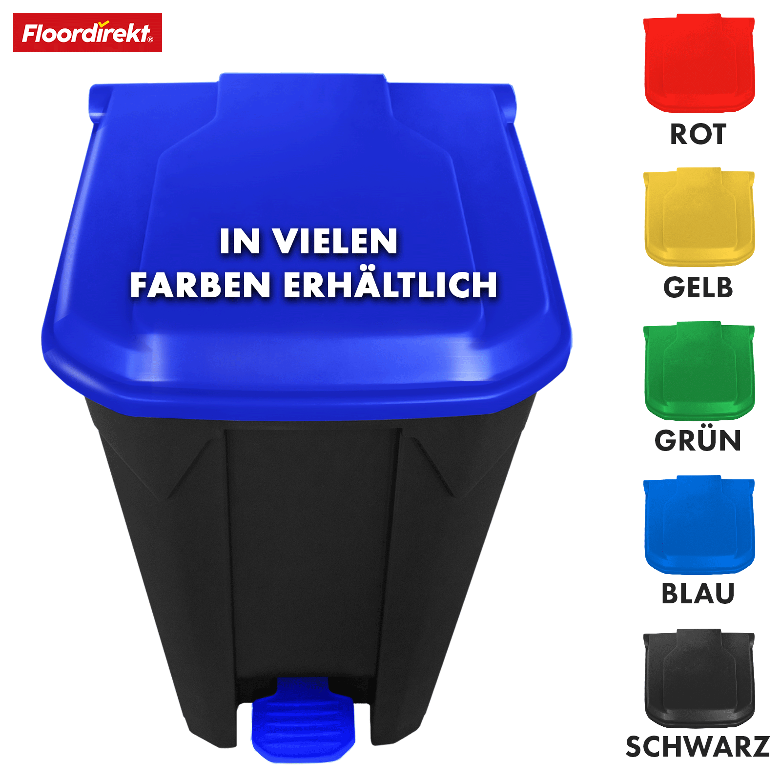 Afvalemmer | Olaf | Robuuste step-on afvalemmer | Voor huishoudelijk, kantoor & commercieel gebruik | Diverse kleuren & maten