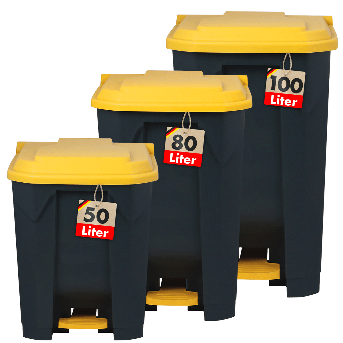 Afvalemmer | Olaf | Robuuste step-on afvalemmer | Voor huishoudelijk, kantoor & commercieel gebruik | Diverse kleuren & maten