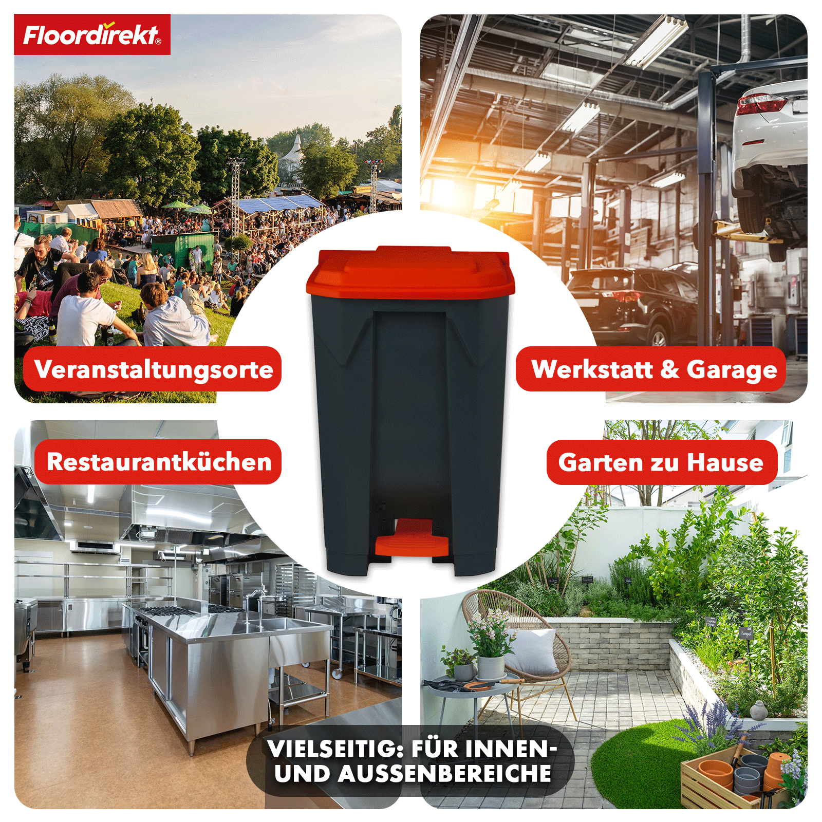 Afvalemmer | Olaf | Robuuste step-on afvalemmer | Voor huishoudelijk, kantoor & commercieel gebruik | Diverse kleuren & maten