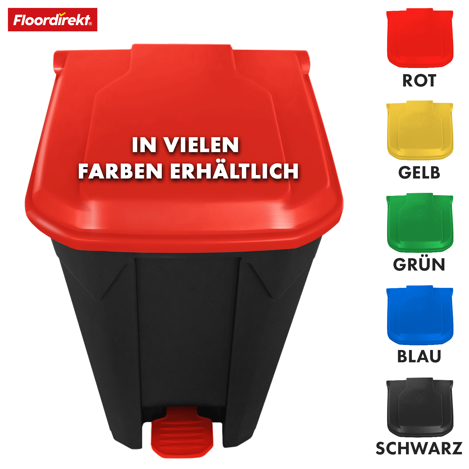 Afvalemmer | Olaf | Robuuste step-on afvalemmer | Voor huishoudelijk, kantoor & commercieel gebruik | Diverse kleuren & maten
