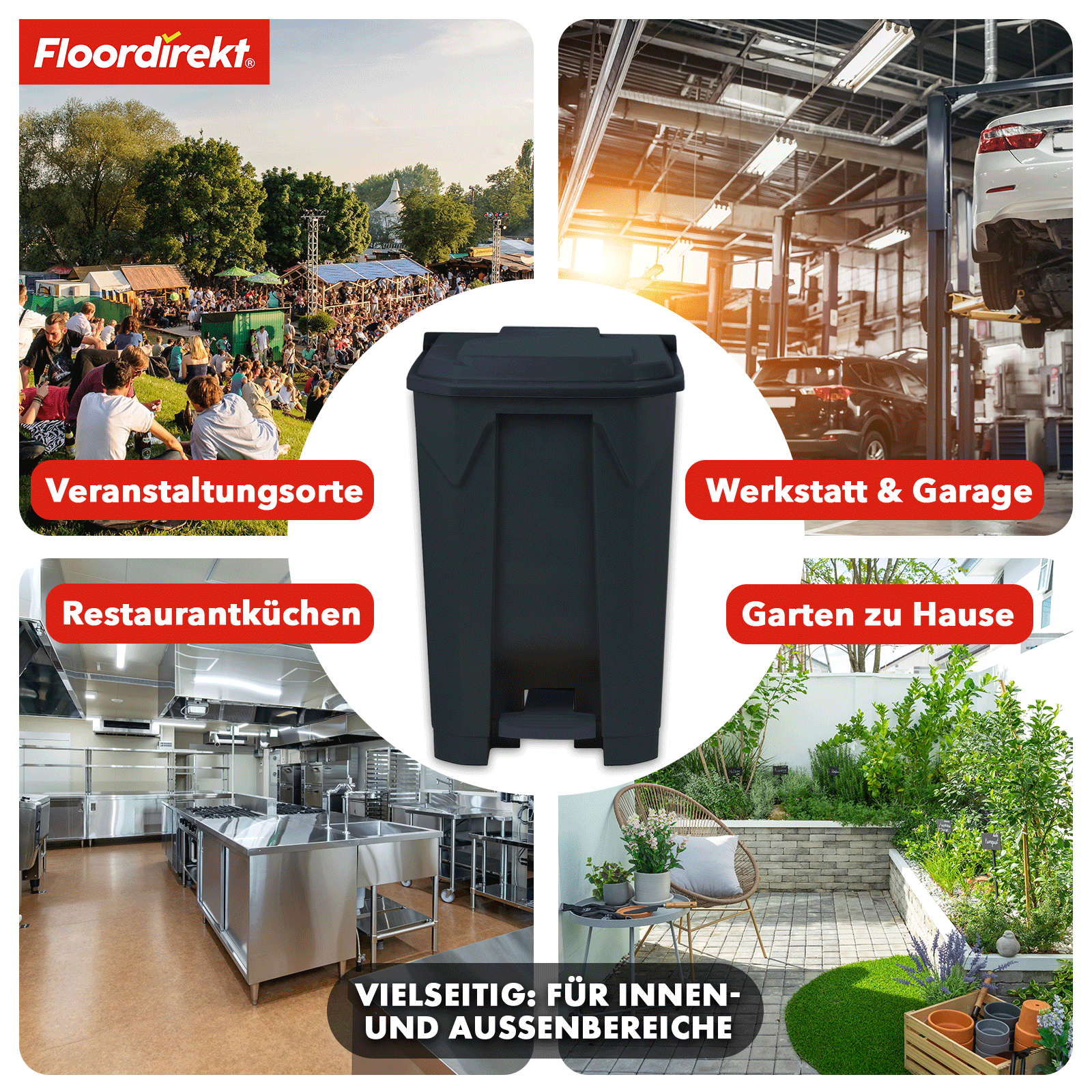 Afvalemmer | Olaf | Robuuste step-on afvalemmer | Voor huishoudelijk, kantoor & commercieel gebruik | Diverse kleuren & maten